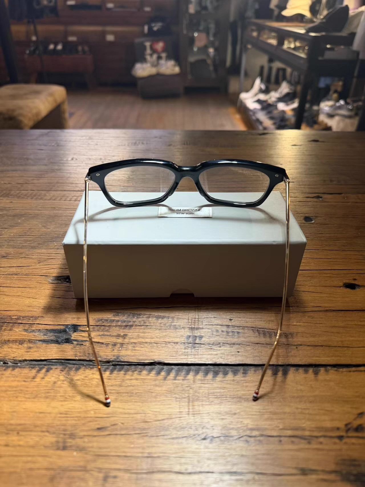 Thom Browne Thom Browne 12K gold-plated black frame plain glasses. Ｑ25 Size ONE SIZE - 3 Thumbnail