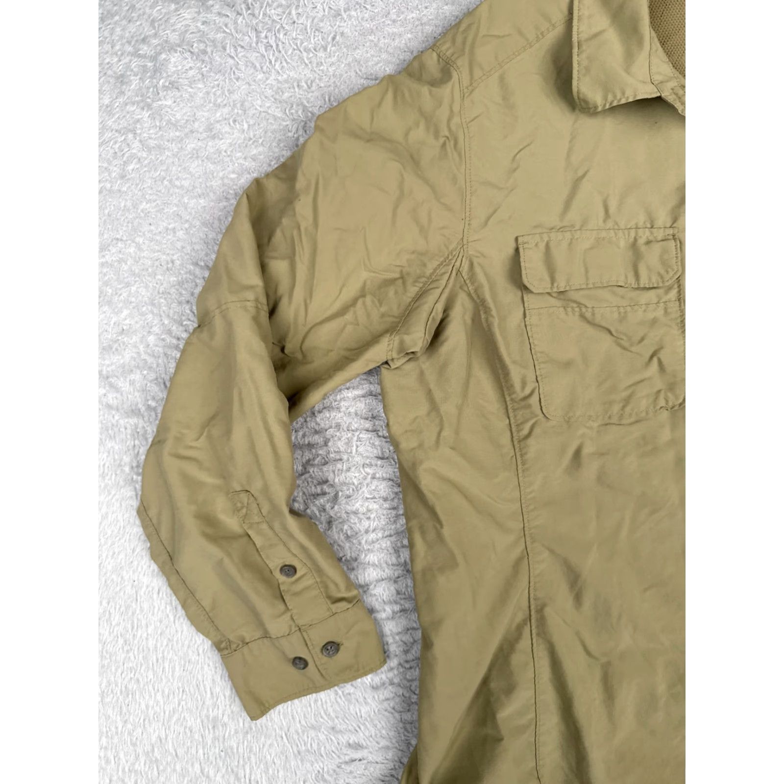 Vintage Duluth Shirt Men Button-Up Nylon Blend Green Long Sleeve XL Vented Breathable Pockets All Seasons Fishing Angler Outdoor Size US XL / EU 56 / 4 - 3 Thumbnail