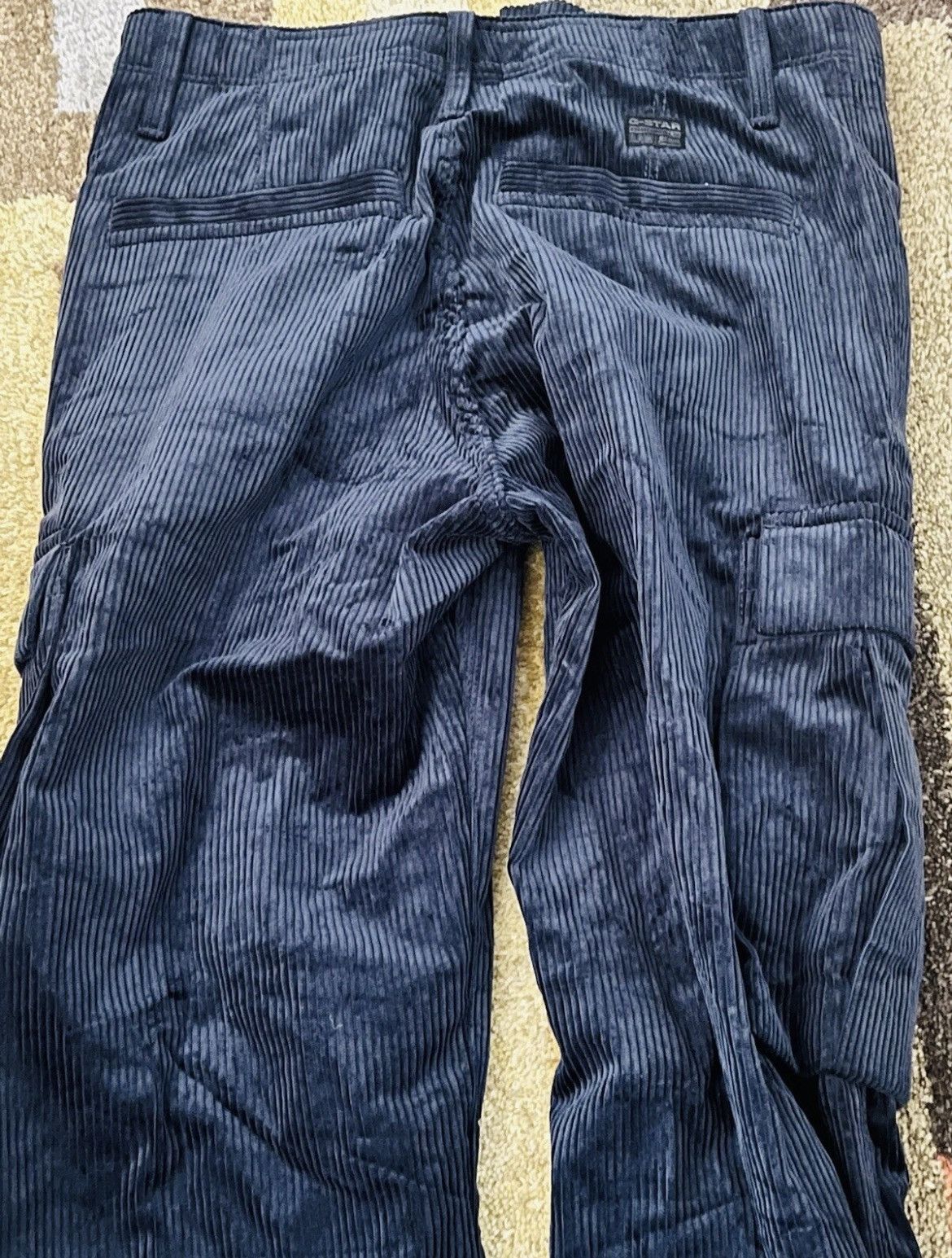 G-Star G Star Raw Pants Men's RENATO STRAIGHT CARGO Corduroy Navy Size US 28 / EU 44 - 12 Thumbnail