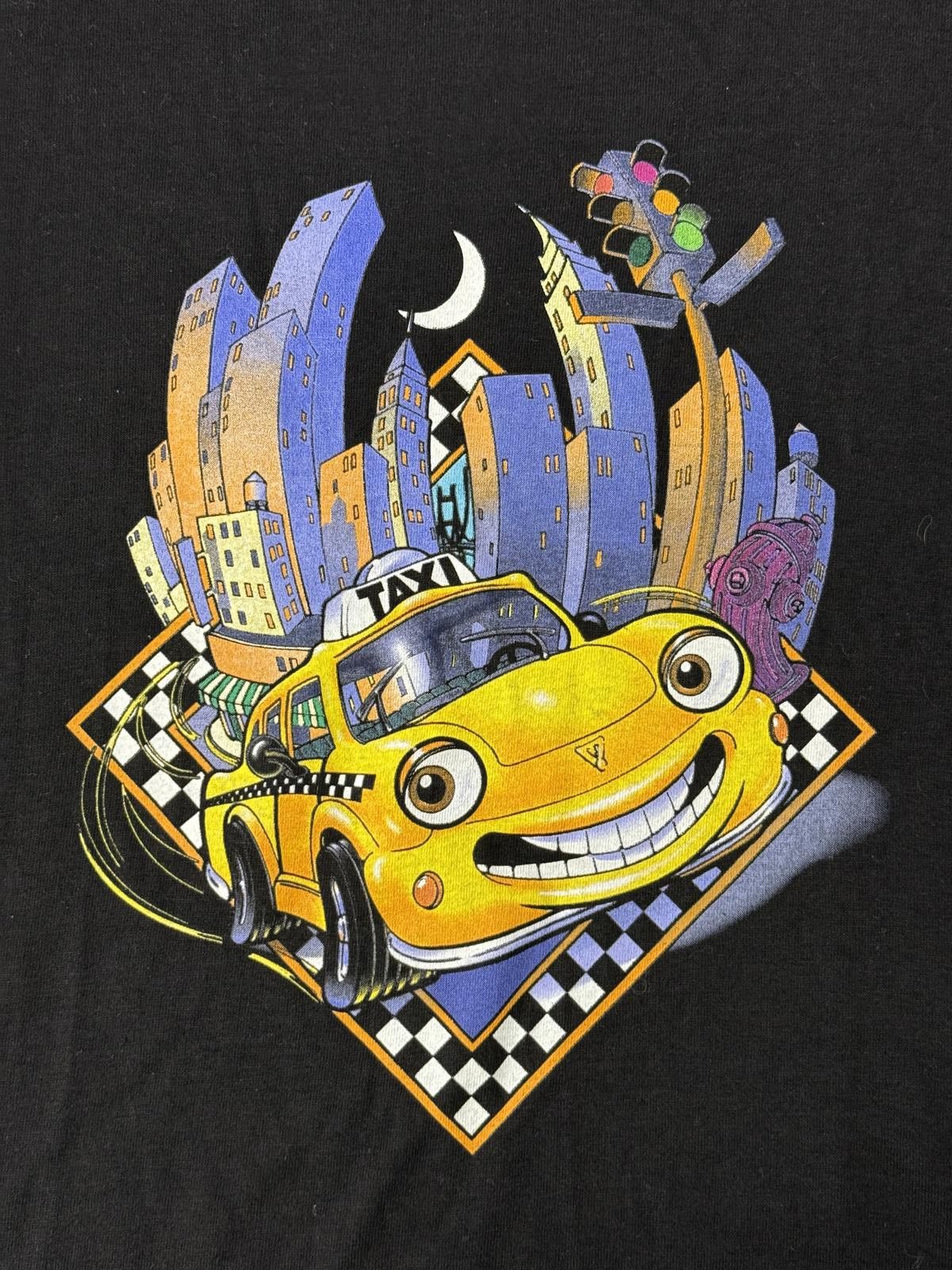 Designer Y2K 90s The Chevron Cars T-shirt Taxi Cartoon City - L Size US L / EU 52-54 / 3 - 4 Thumbnail