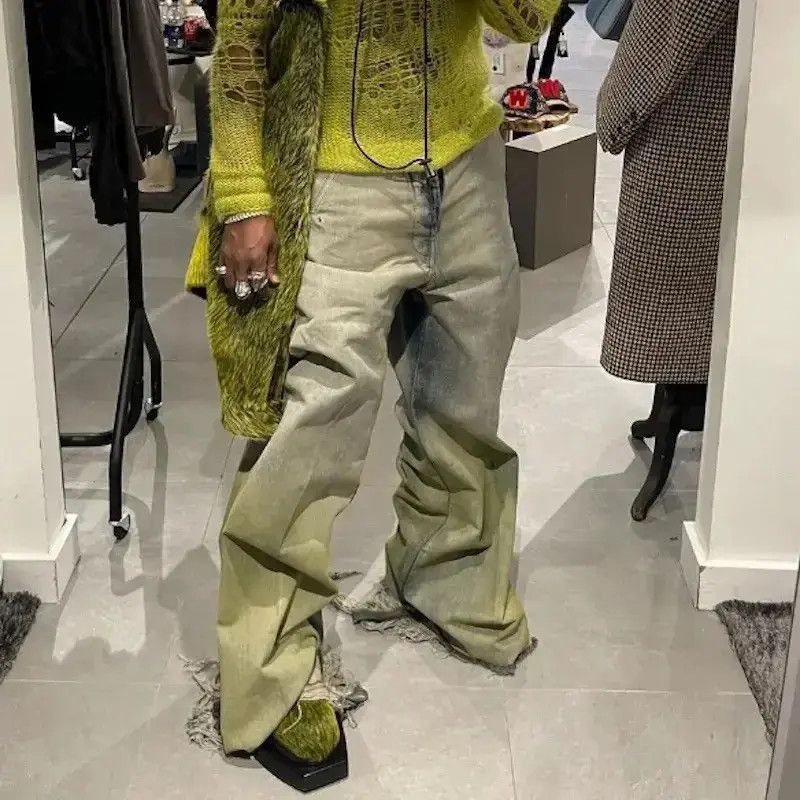 Japanese Brand Rusty Yellow Green Baggy Washed Blue Jeans Size US 32 / EU 48 - 5 Thumbnail
