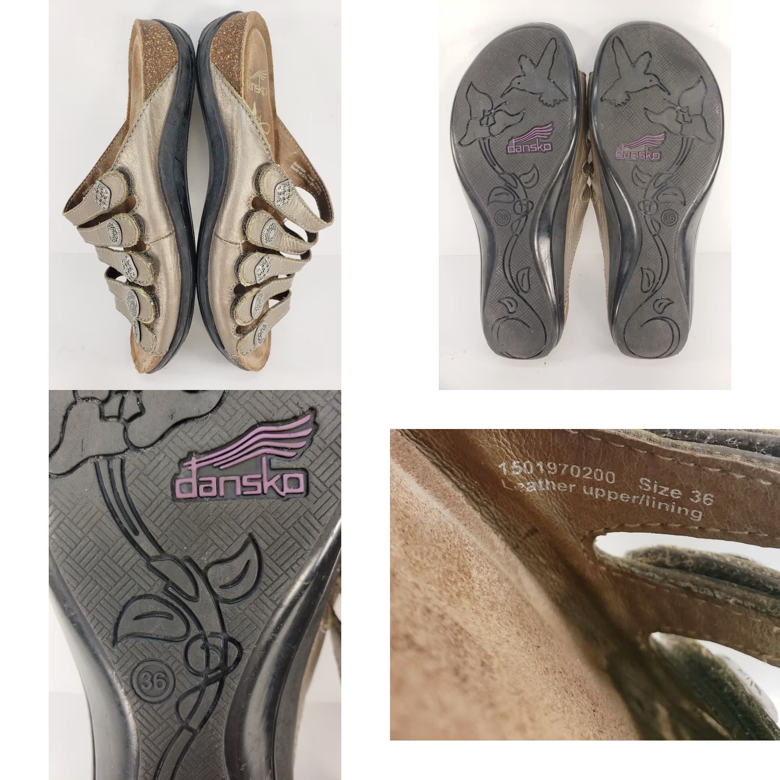 Dansko Dansko Janie Bronze 5-Strap Slip-on Slide Sandals Women's Size 5.5-6M 36E Bronze Sandal Slip On Casual Comfort Womens Shoes Size US 5.5 / IT 35.5 - 8 Thumbnail