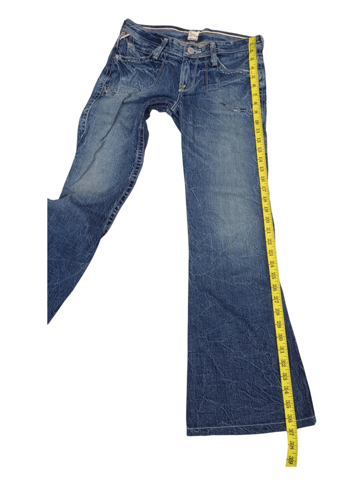 Japanese Brand Vintage Brappers Union Made Low Rise Flare Jeans Size 27" / US 4 / IT 40 - 22 Thumbnail
