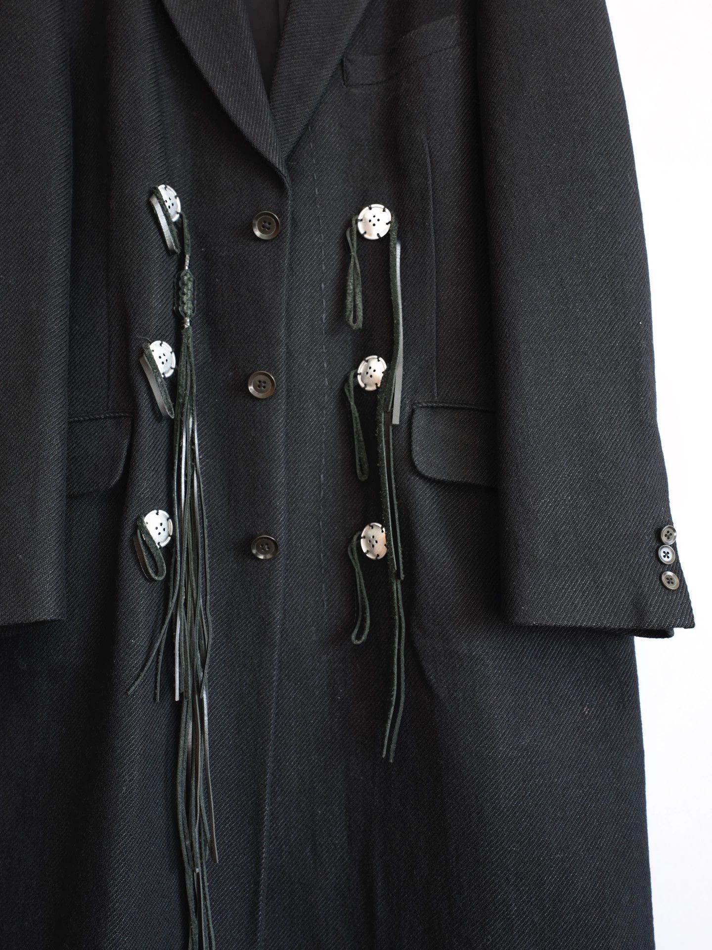 Yohji Yamamoto Yohji Yamamoto 05AW Silver Leather Cord Twill Coat Size 3 Size US L / EU 52-54 / 3 - 3 Thumbnail
