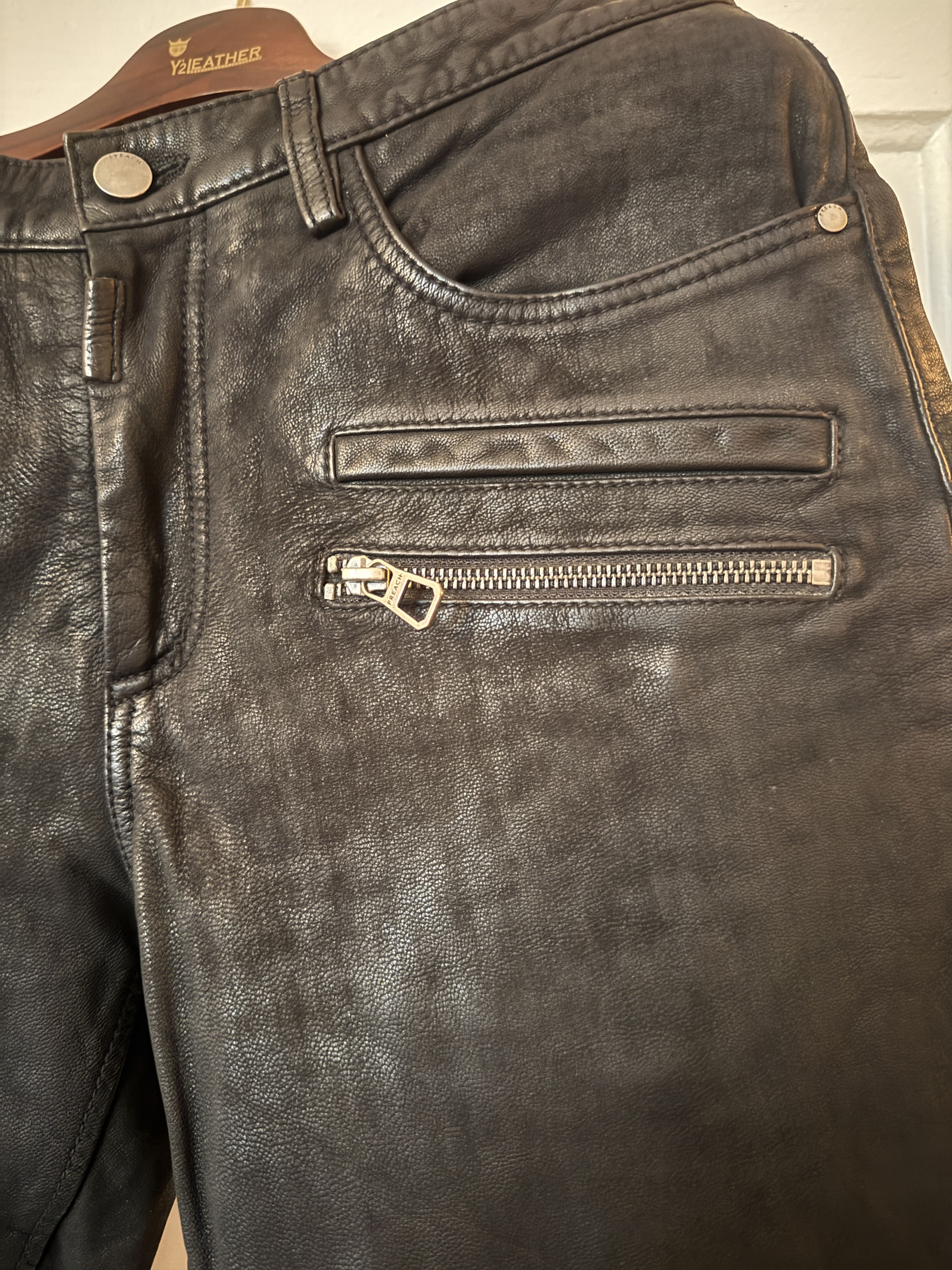 Preach Biker leather pants by Preach, Size S (fits like 32W/30L) Size US 32 / EU 48 - 6 Thumbnail