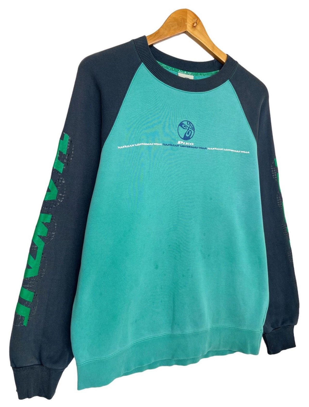 Vintage Vintage 90s Piko Surfboard Green Sweatshirt Medium Size US L / EU 52-54 / 3 - 4 Thumbnail