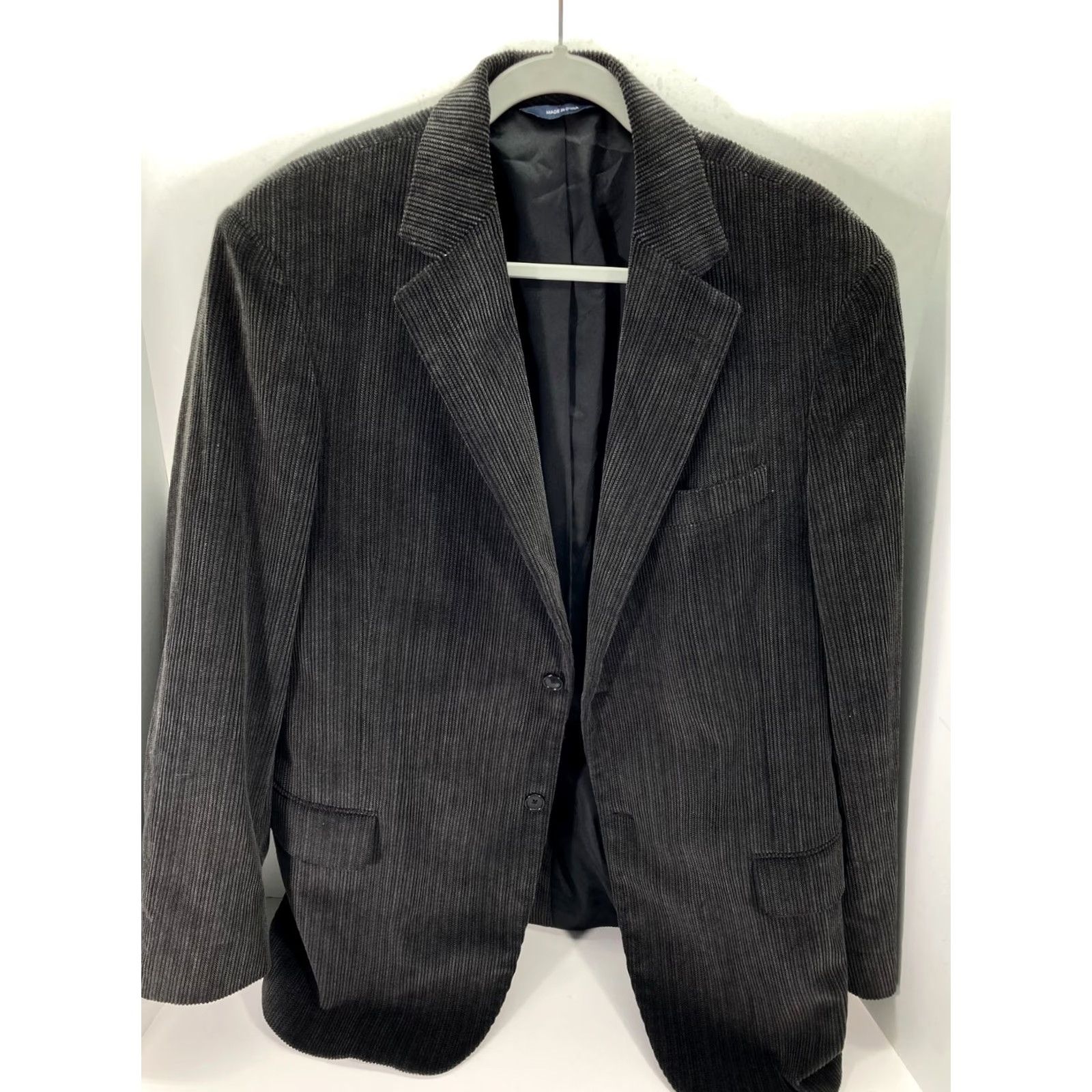 Dockers DOCKERS Sport Coat Blazer Mens 44R Black Corduroy 2 Button Notched Lapel Cotton Size 44R - 3 Thumbnail