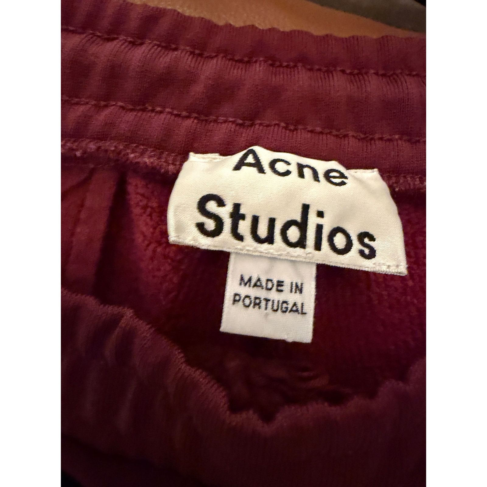 Acne Studios Acne Studios Burgundy Poly-Cotton Blend Pants Size US 27 - 3 Thumbnail