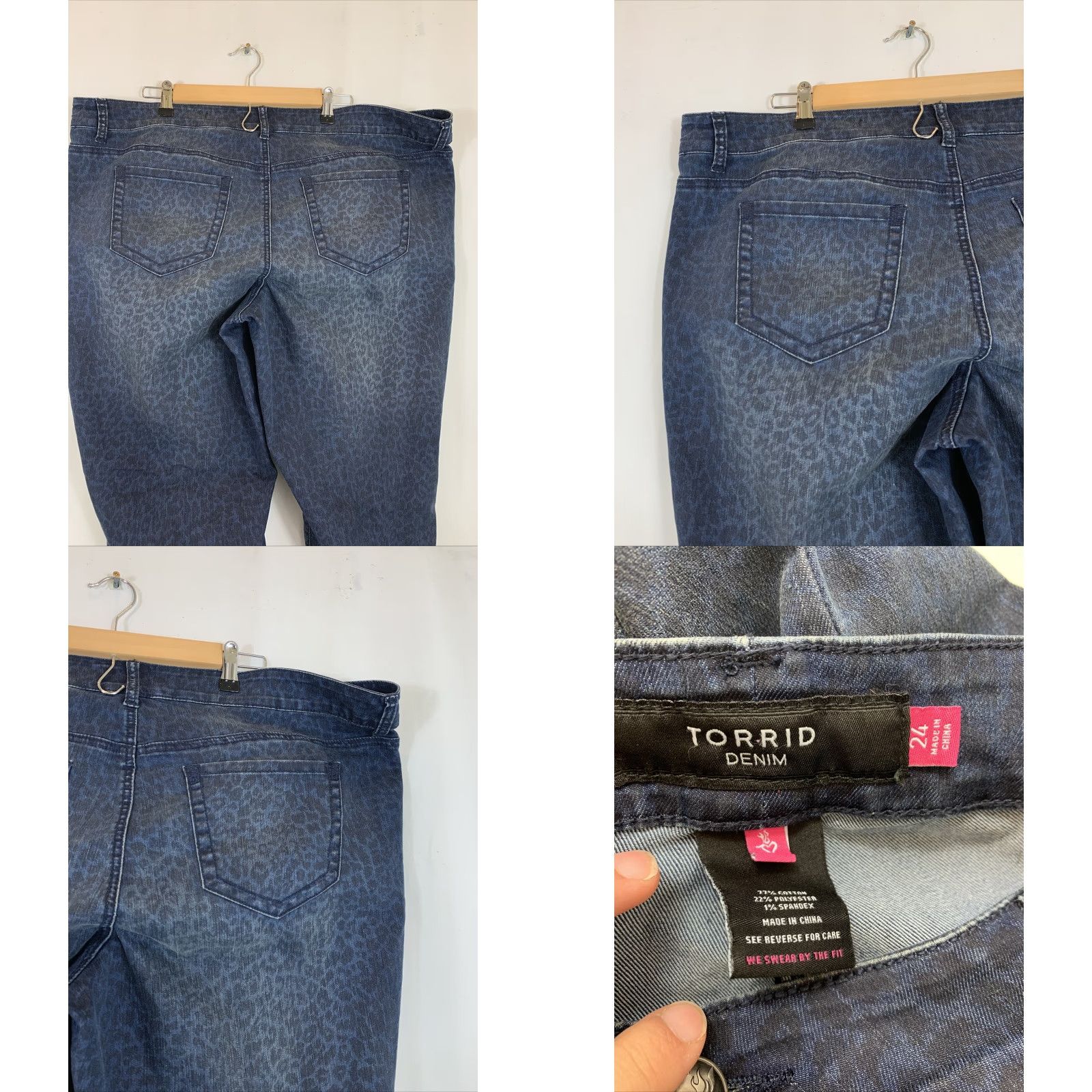 Torrid Torrid Denim Jeans Womens Plus Size 24 Dark Wash Cheetah Print Skinny Pants Jeans Size 42" / US 20 - 8 Thumbnail