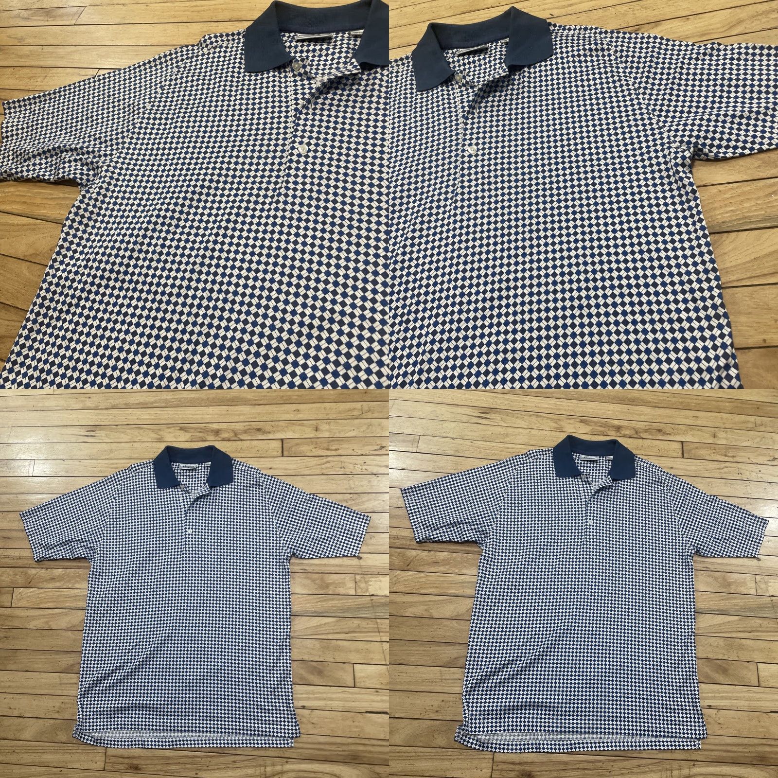 Hogan VINTAGE Hogan Polo Shirt Men M Blue Diamond Check Plaid Retro Preppy Golf Casual Shirt Size US M / EU 48-50 / 2 - 10 Thumbnail