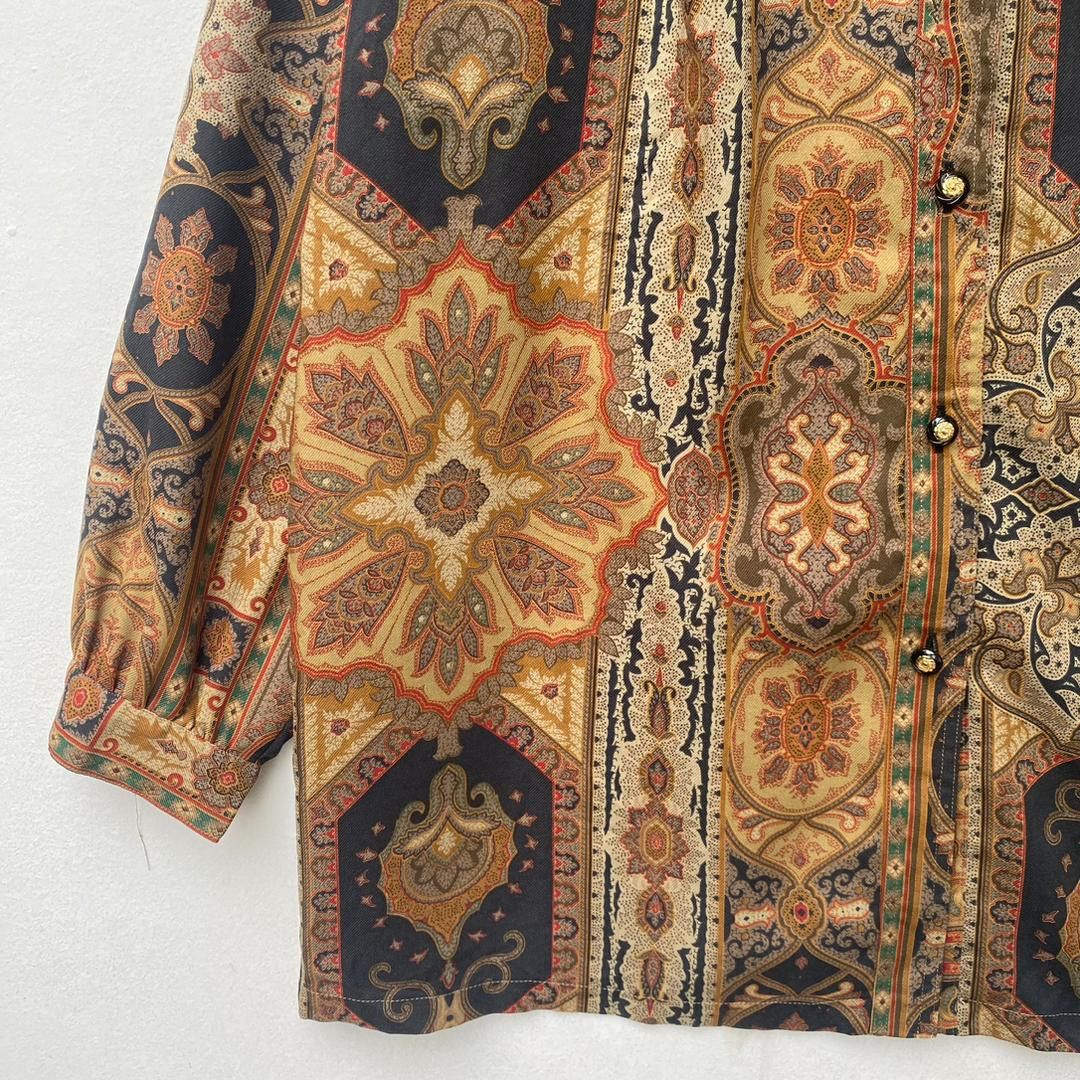 Other VINTAGE BLOUSE FLORAL MOTIFS EXTRA LARGE GEOMETRIC PATTERN Size XL / US 12-14 / IT 48-50 - 5 Thumbnail