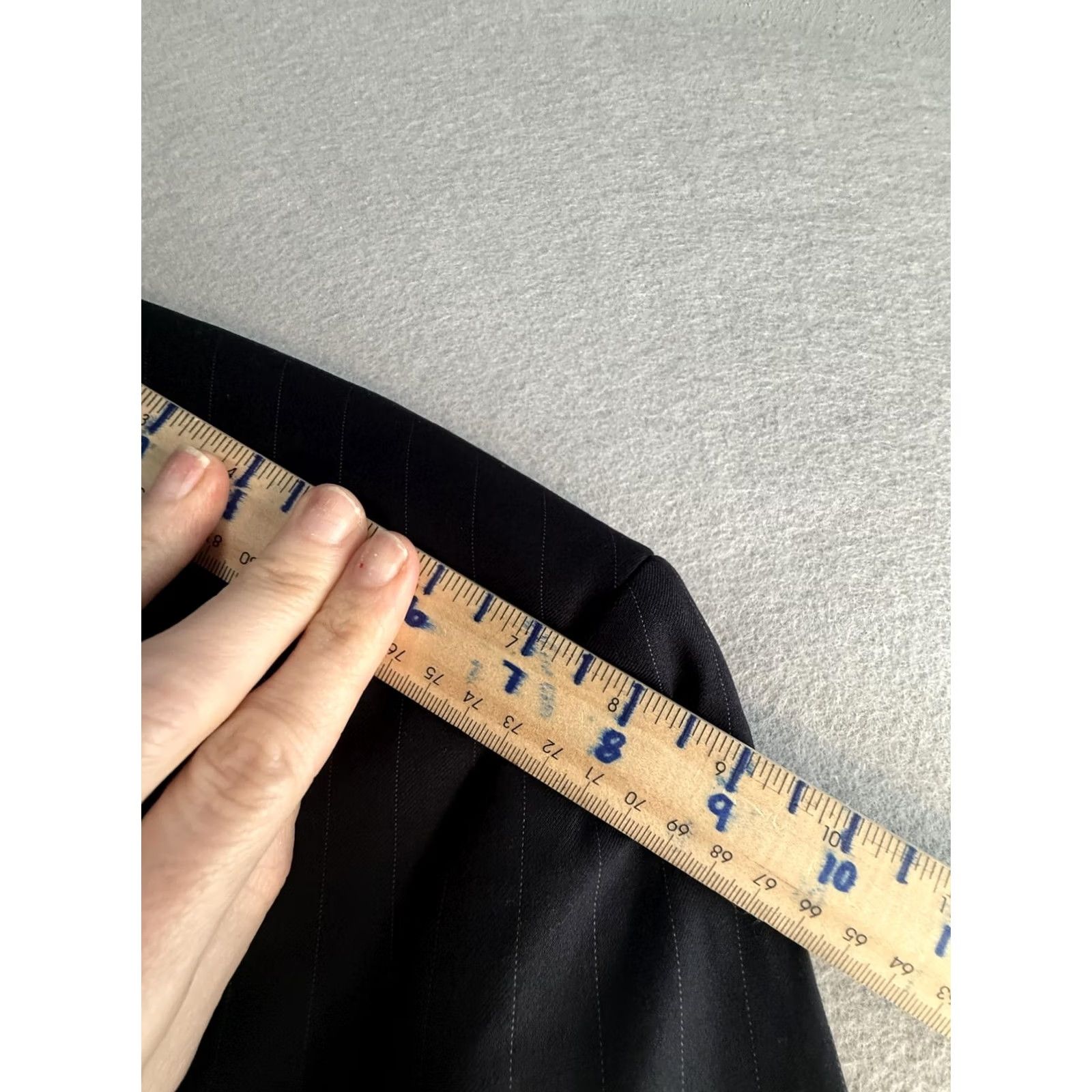 George George Suit 2 Piece Jacket Pants Mens 48L 44x32 Blue Pinstripe Polyester Viscose Size 48R - 5 Thumbnail