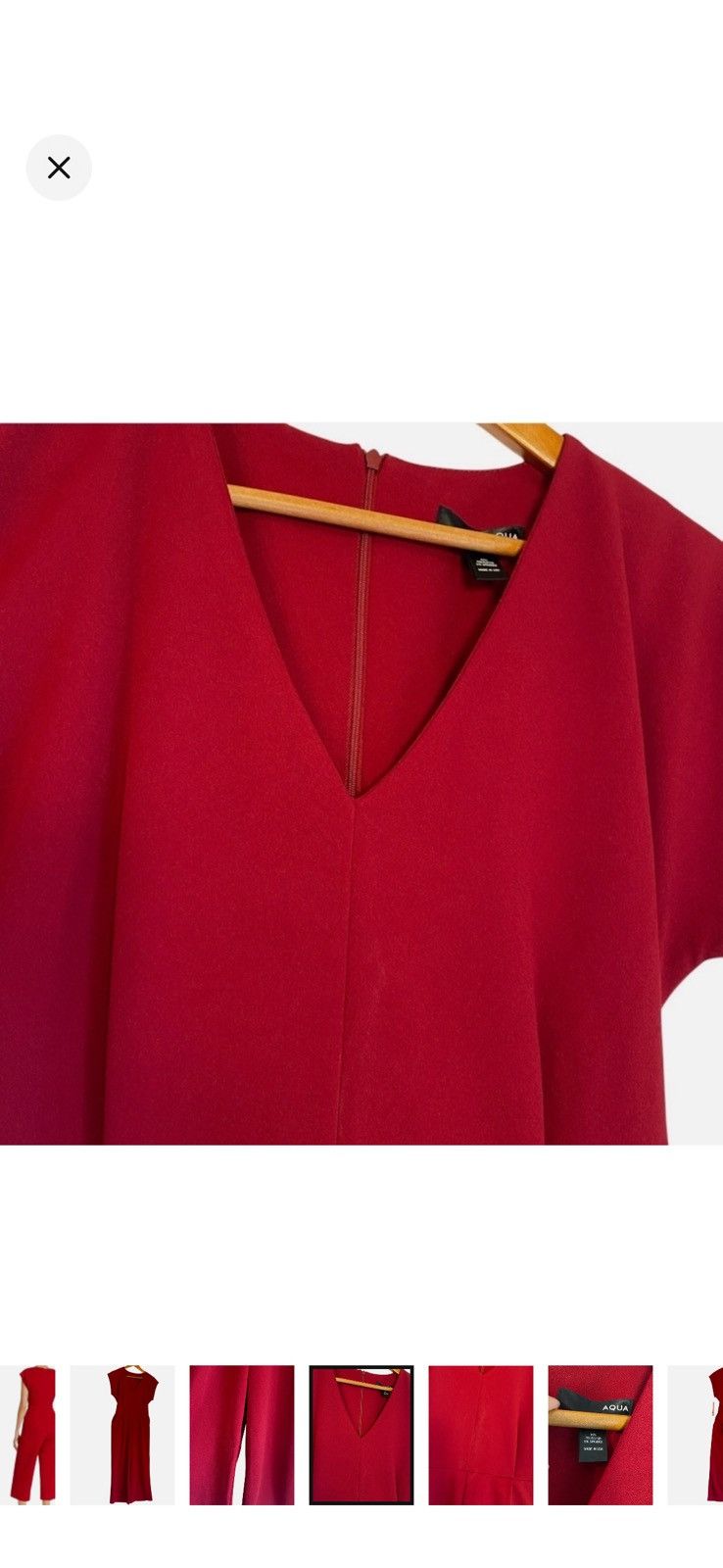 AQUA NWT Aqua Wide Leg Cropped Tie Waist Jumpsuit Red Wine Sz S Size 27" / US 4 / IT 40 - 4 Thumbnail