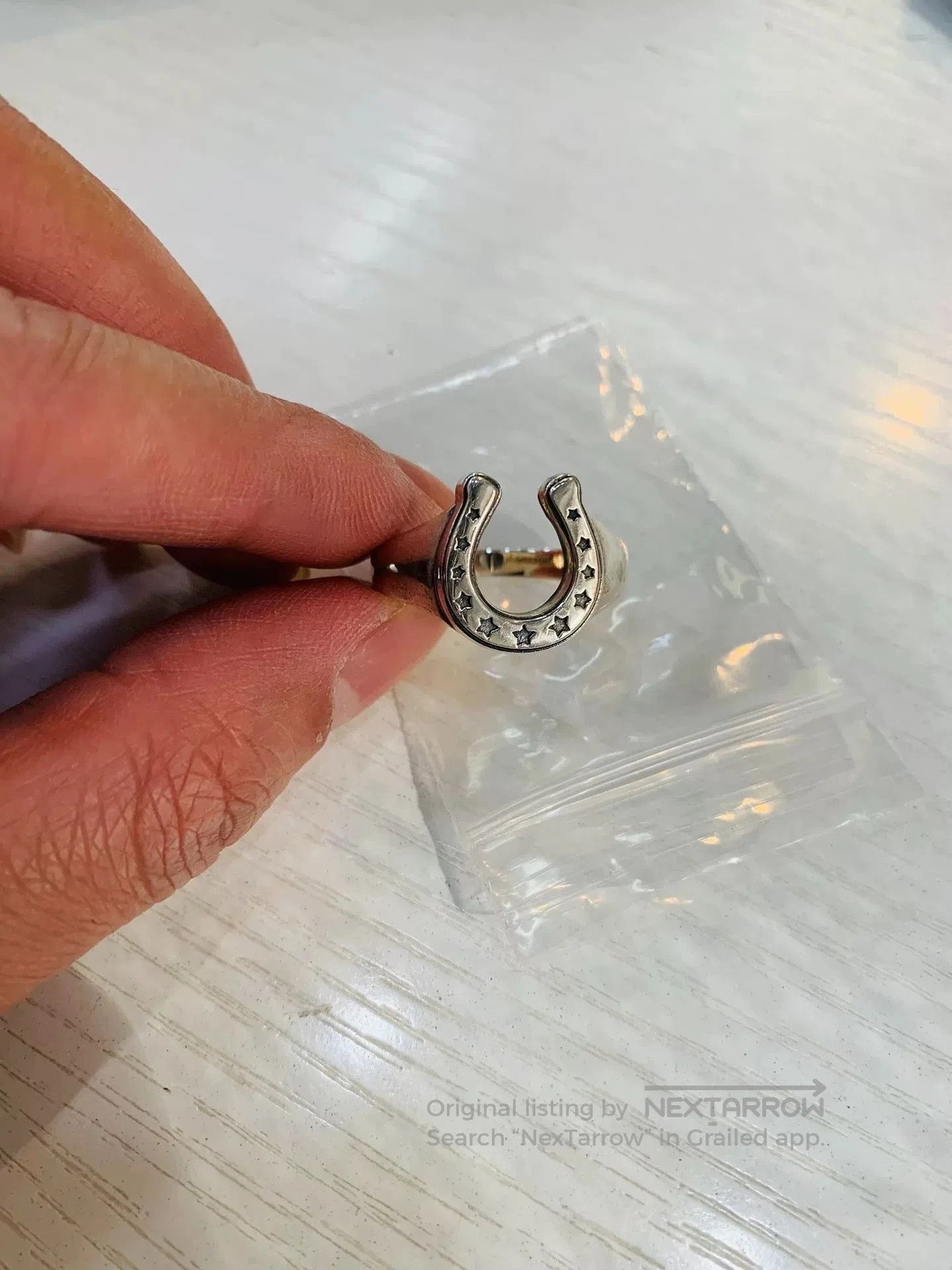 AQUA Silver Japanese Designed Horseshoe Ring. Size ONE SIZE - 3 Thumbnail