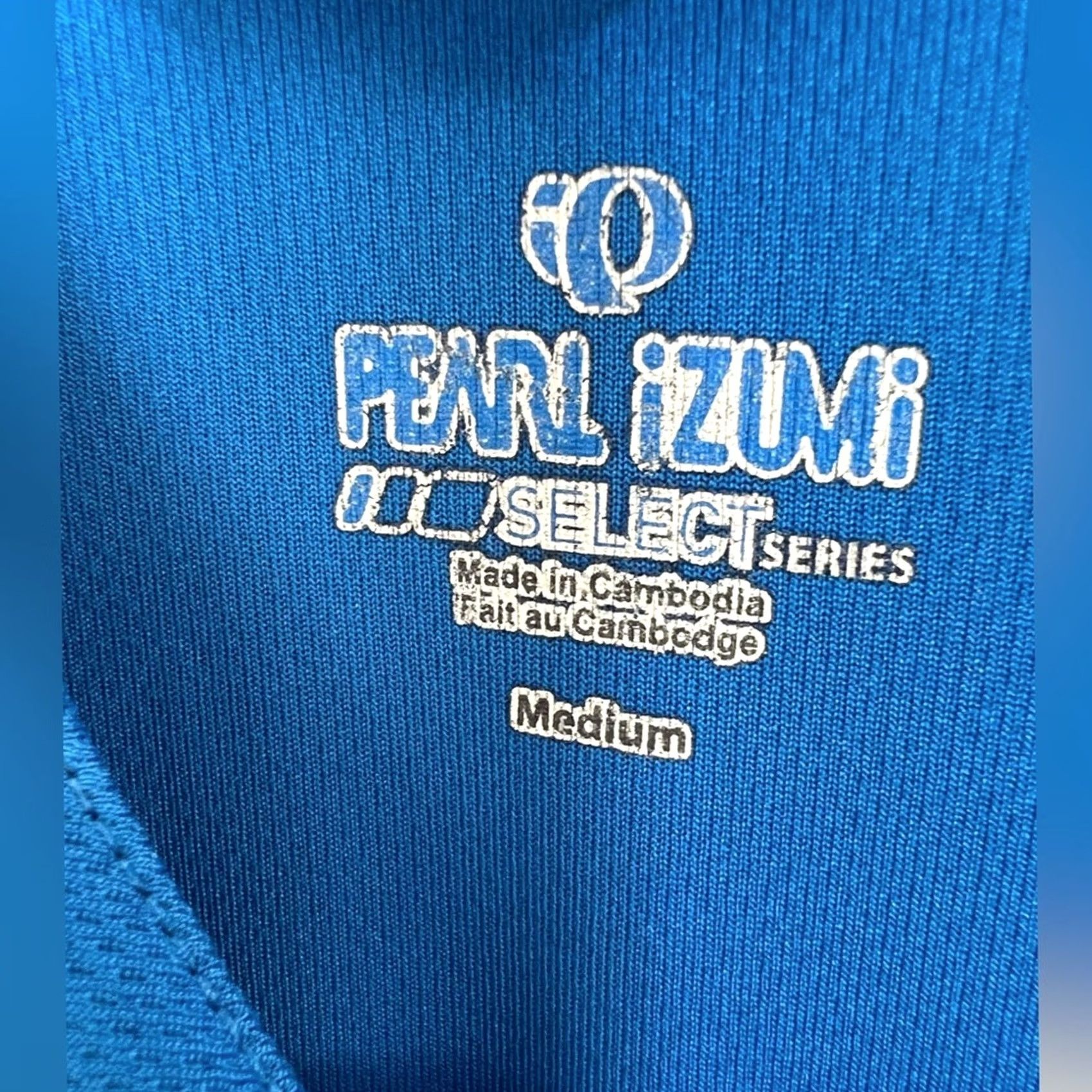 PEARL iZUMi Pearl Izumi Mens M Blue Select Cycling Jersey White Zip Series EUC Size US M / EU 48-50 / 2 - 4 Thumbnail