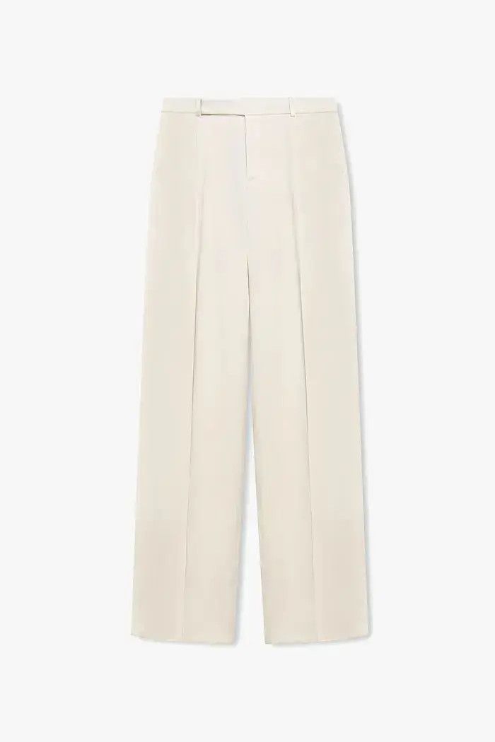 Saint Laurent Paris o1bcso1str1124 Flared Pants In Crepe Satin in White Size US 38 / EU 54 - 1 Preview