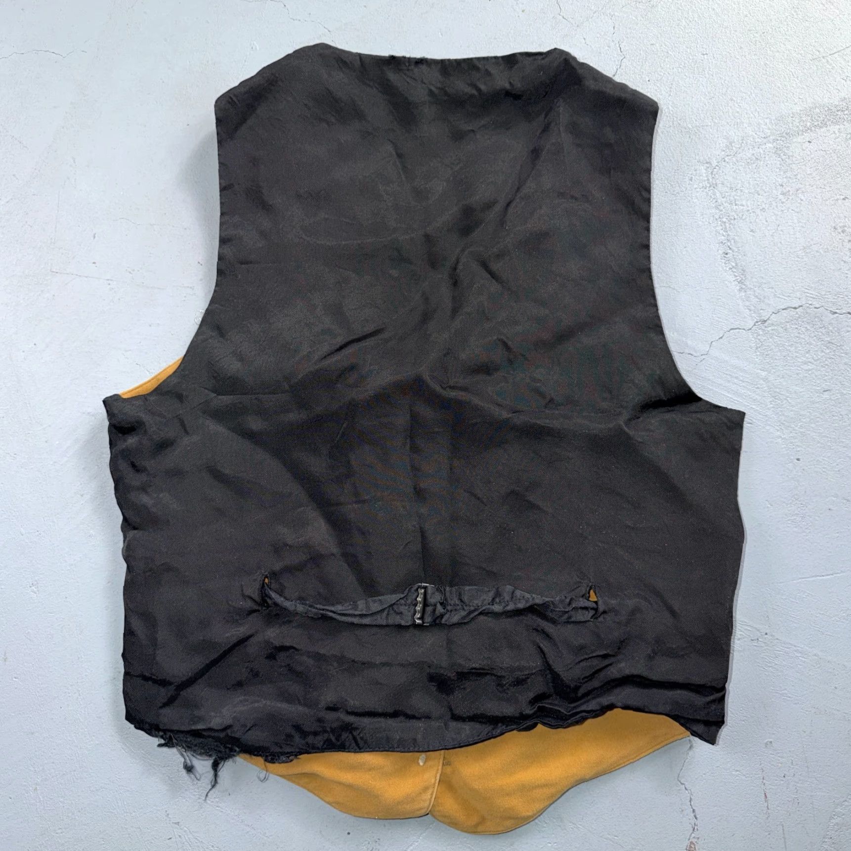 Vintage VTG Vest Mens Black Waistcoat S Wool Double Sided Plaid Buckle Back City Retro 1940s 1950s Vintage Mens Clothing Size US S / EU 44-46 / 1 - 8 Thumbnail