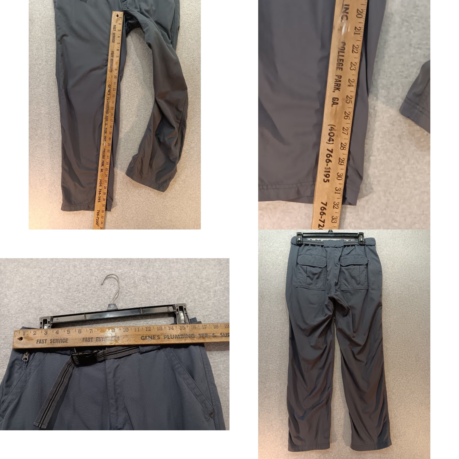 Vintage Duluth Flex Dry On The Fly Pants Men Large Gray Nylon Spandex Belted Relaxed Straight Front Size US 33 - 8 Thumbnail