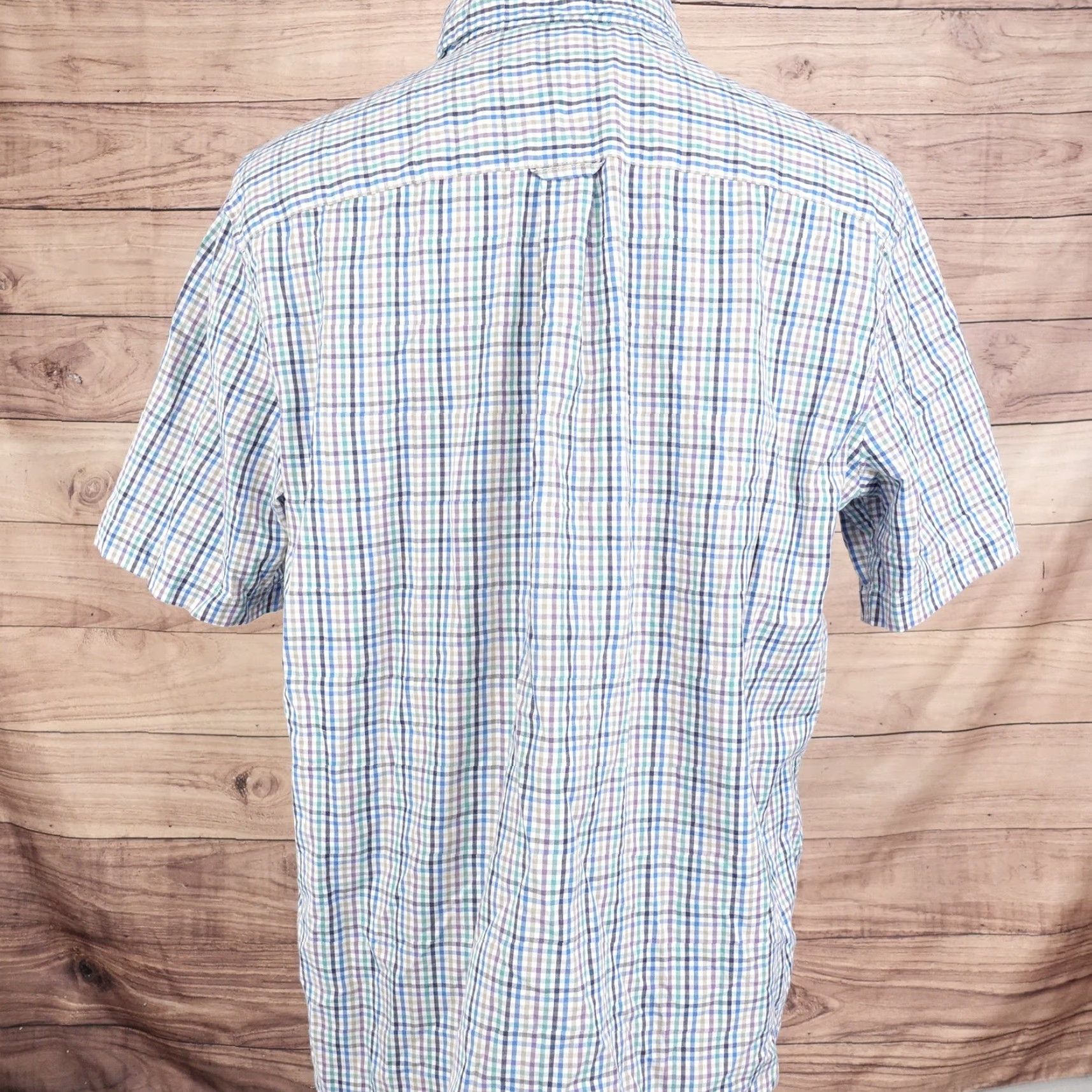Chaps Chaps Shirt Mens Large Plaid Short Sleeve Button-Down Easy Care - Blue Size US L / EU 52-54 / 3 - 4 Thumbnail