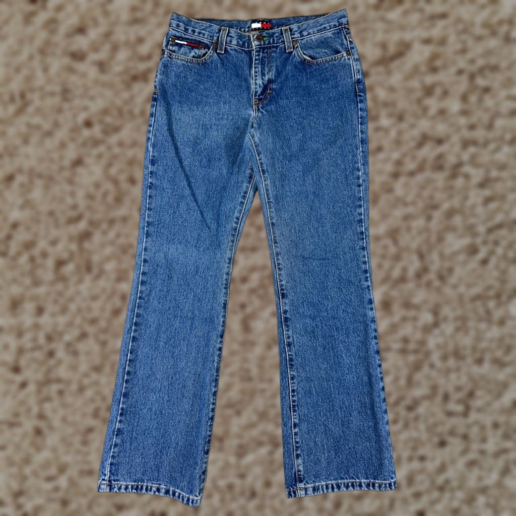 Tommy Hilfiger Tommy Hilfiger Jeans Womens 7 Blue Denim Bootcut Mid Rise 5-Pocket Design Cotton Blend Stretch Size 28" / US 6 / IT 42 - 1 Thumbnail