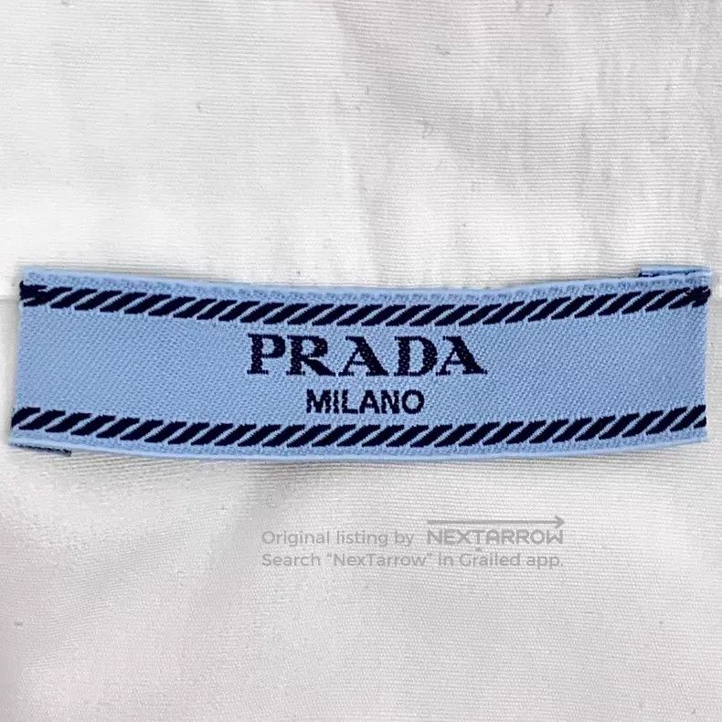 Prada Prada 23 white logo letter embroidery cotton lapel single- Size XXS / US 00 / IT 34 - 6 Thumbnail