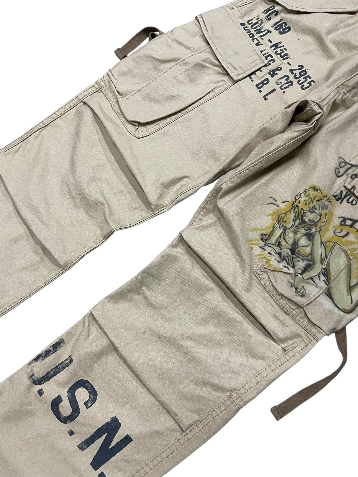 Avirex × Hysteric Glamour Rare Avirex Stencil Tattoo Naked Girl USN Cargo Pants Size US 30 / EU 46 - 4 Thumbnail