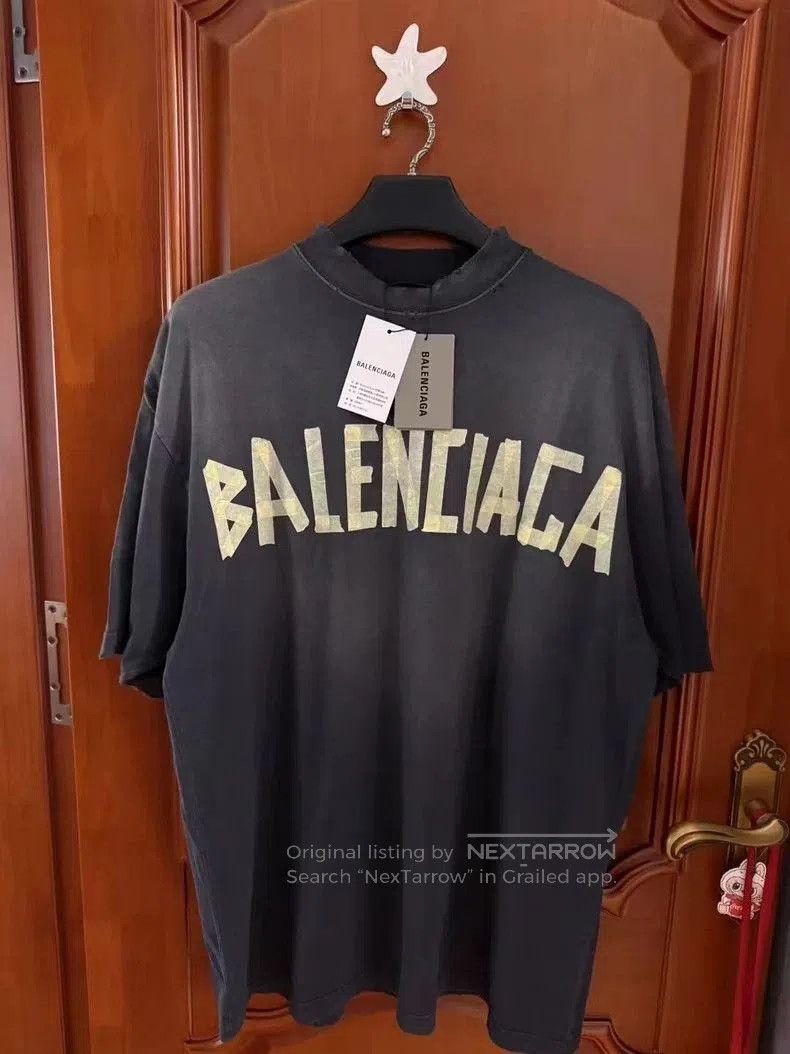 Balenciaga Balenciaga Tape Short Sleeve T-shirt. Size US M / EU 48-50 / 2 - 2 Thumbnail