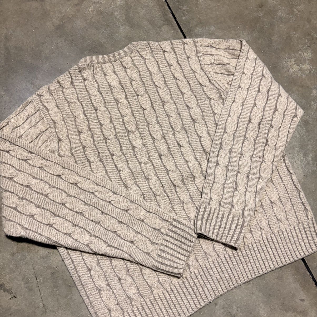 Jos. A. Bank Vintage Jos A Bank Lambs Wool Sweater Cable Knit Fisherman Size US S / EU 44-46 / 1 - 7 Thumbnail