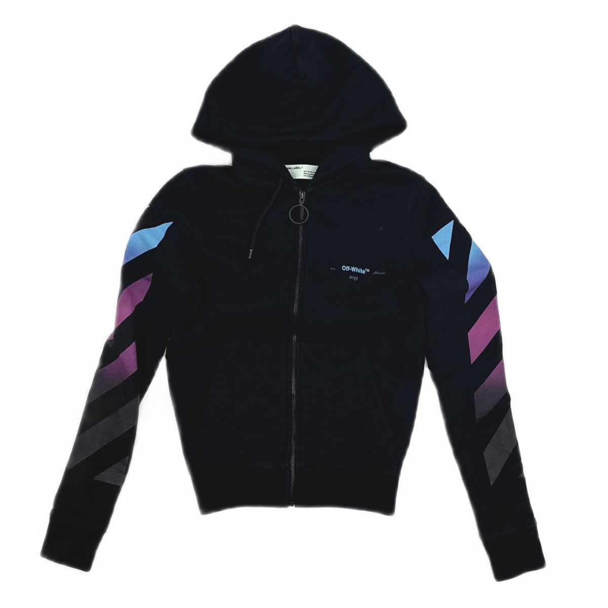 Off-White Off-White Diag Gradient Zip Hoodie Size US XXS / EU 40 - 2 Thumbnail