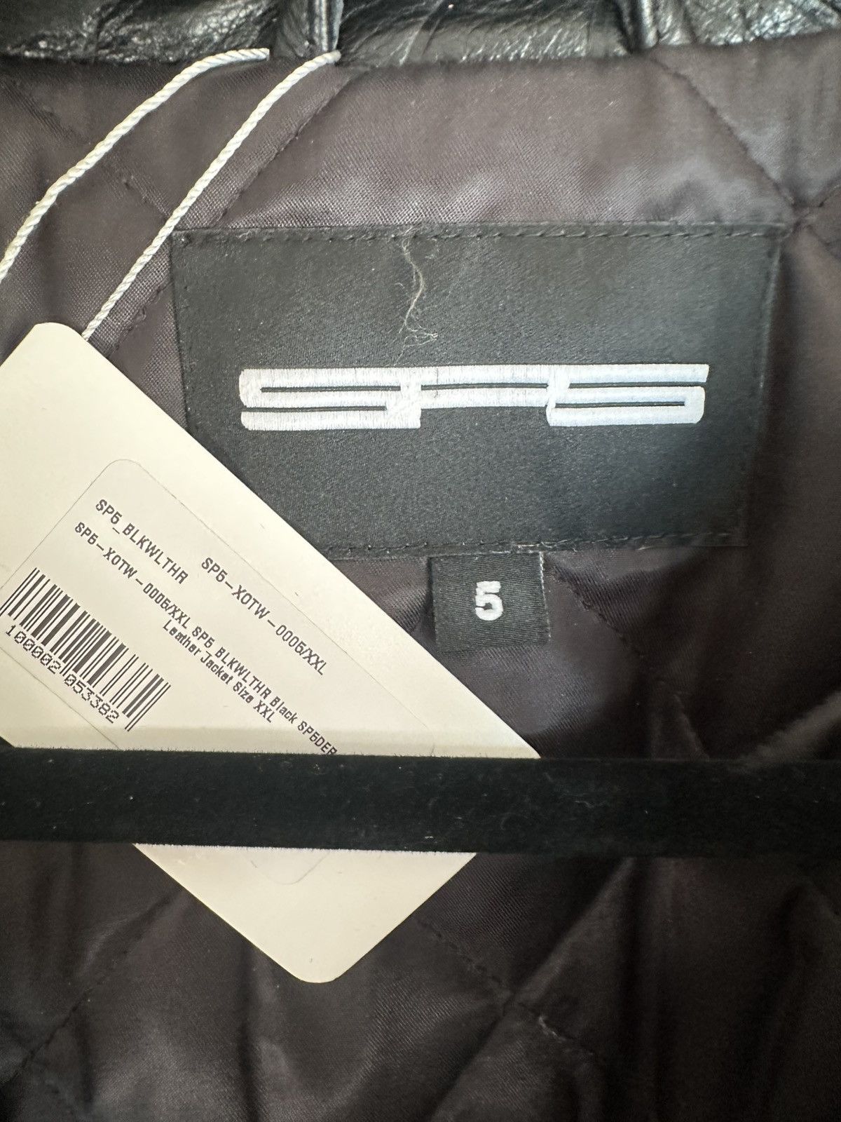 Sp5der Sp5der Black Debossed Web Leather Jacket Size US XXL / EU 58 / 5 - 4 Thumbnail