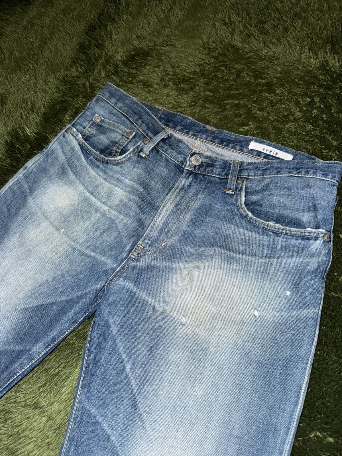 Edwin [33] EDWIN 503 Vintage Washed Denim Pants Made in Japan Size US 33 - 2 Thumbnail