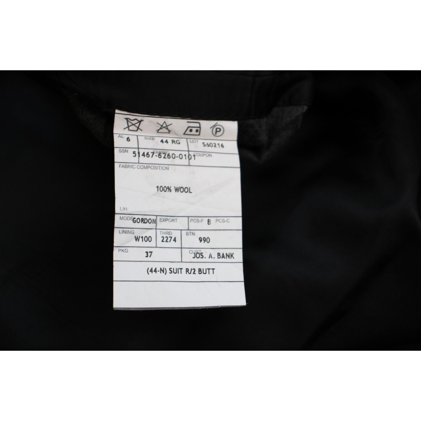 Jos. A. Bank Jos A Bank Blazer Men's 44R Black 100% Wool Single Breasted Size 44R - 5 Thumbnail