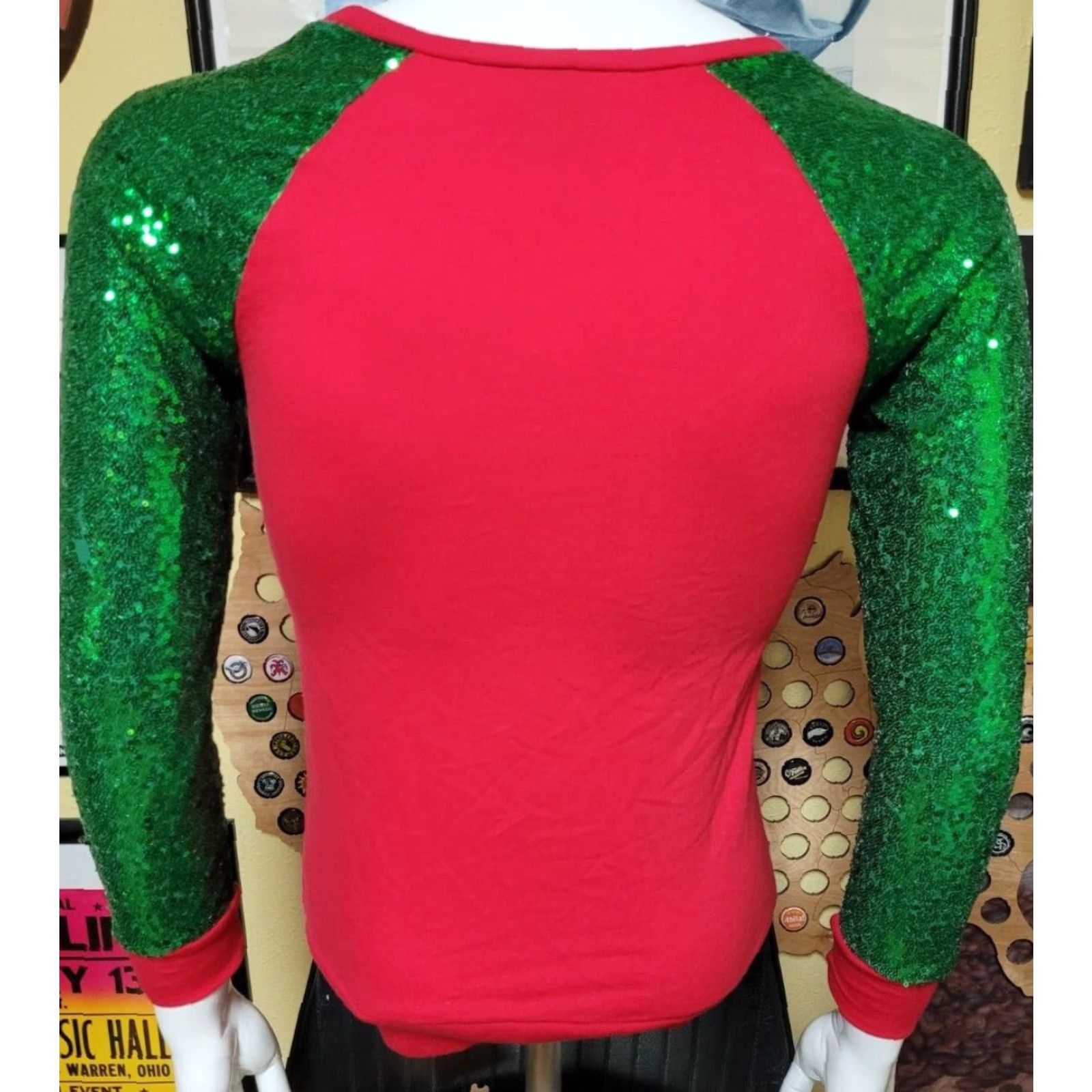Vintage Womens XS A Christmas Story Ralphie Long Sleeve Sequin Sweatshirt Crew Neck Red 80s Christmas Movies Womens Size S / US 4 / IT 40 - 4 Thumbnail