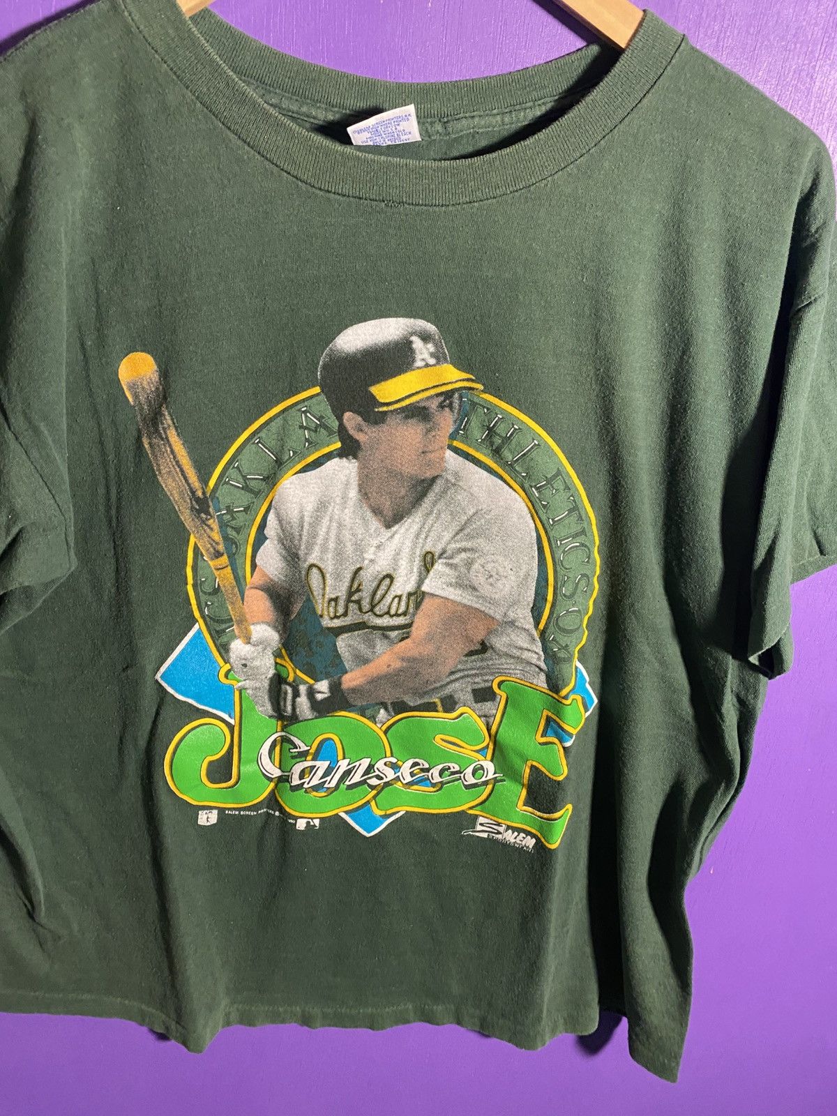 Vintage Vintage 1990 Salem Oakland A’s Jose Canseco t-shirt Size US L / EU 52-54 / 3 - 3 Thumbnail