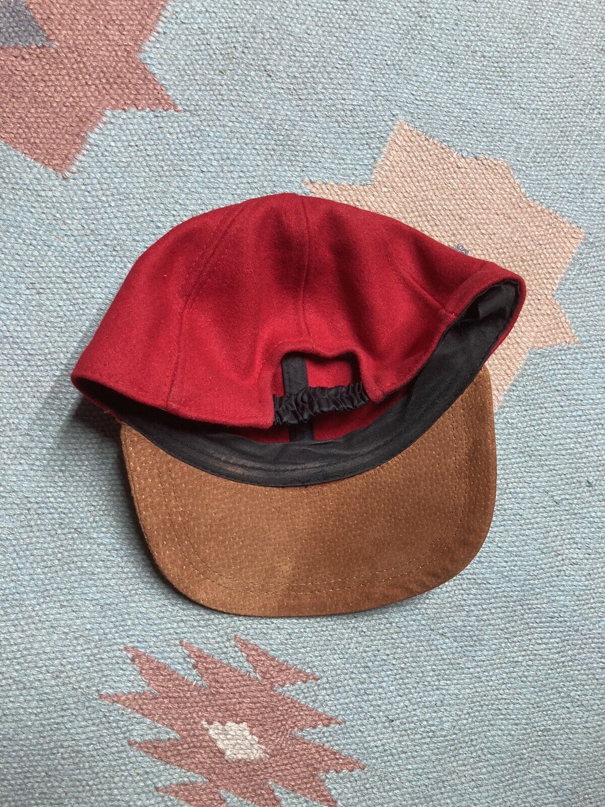 Vintage VTG wool baseball hat leather suede bill OSFA crimson Size ONE SIZE - 4 Thumbnail