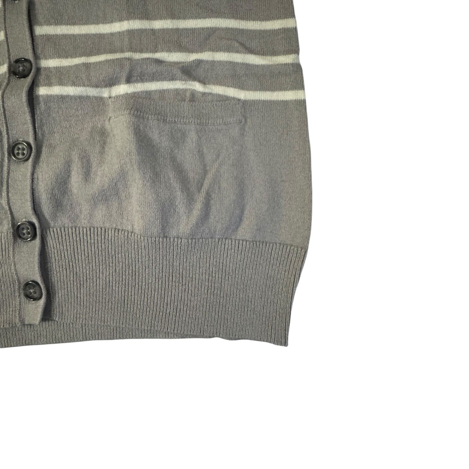 Banana Republic Banana Republic Light Gray White Striped Cardigan Button M Size M / US 6-8 / IT 42-44 - 5 Thumbnail
