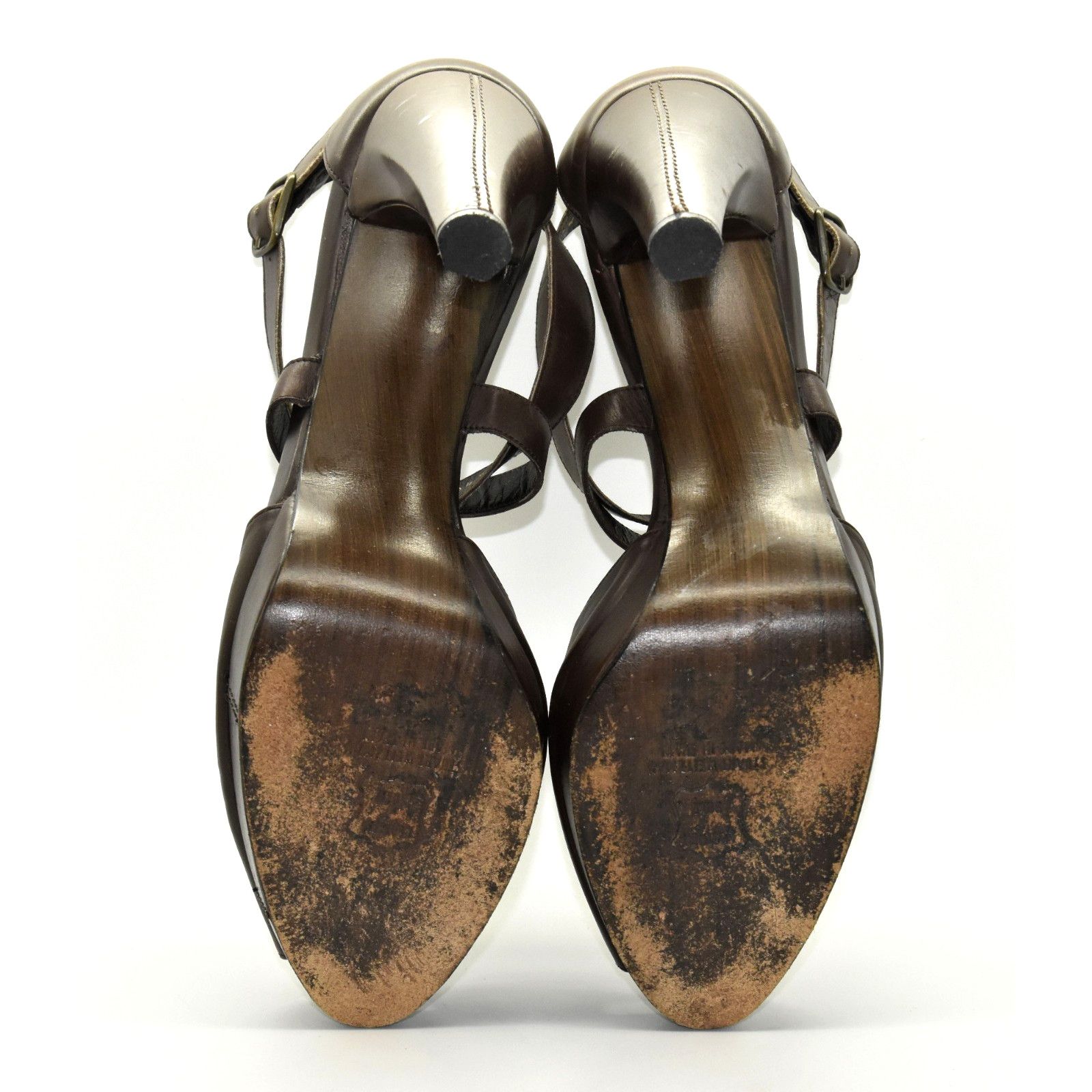 Stuart Weitzman STUART WEITZMAN Brown Leather Platform Heel Sandals Size 10M Size US 10.5 / IT 40.5 - 5 Thumbnail