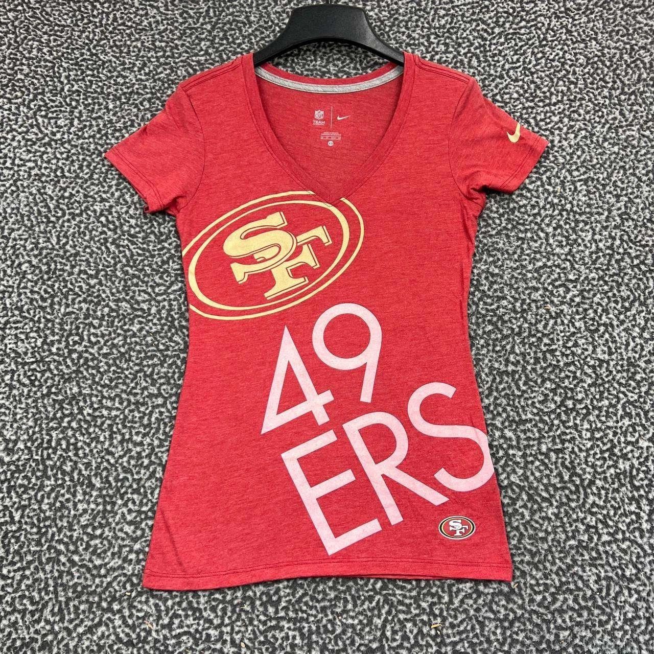 Nike San Francisco 49ers Shirt Women NFL Short Sleeve V-Neck XS Size XS / US 0-2 / IT 36-38 - 1 Thumbnail