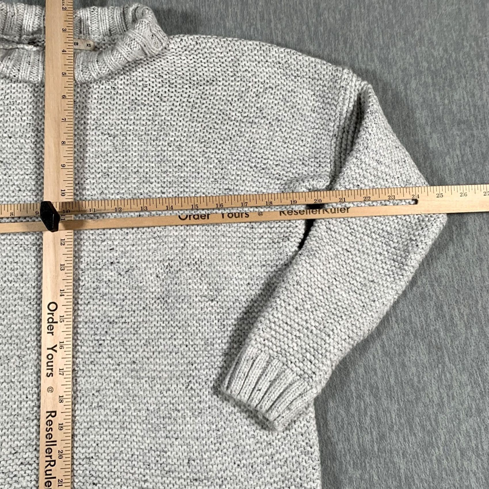 Marine Layer VINTAGE Marine Layer Sweater Womens XS Gray Mock Neck Chunky Knit Cotton Wool 12910 Size XS / US 0-2 / IT 36-38 - 6 Thumbnail