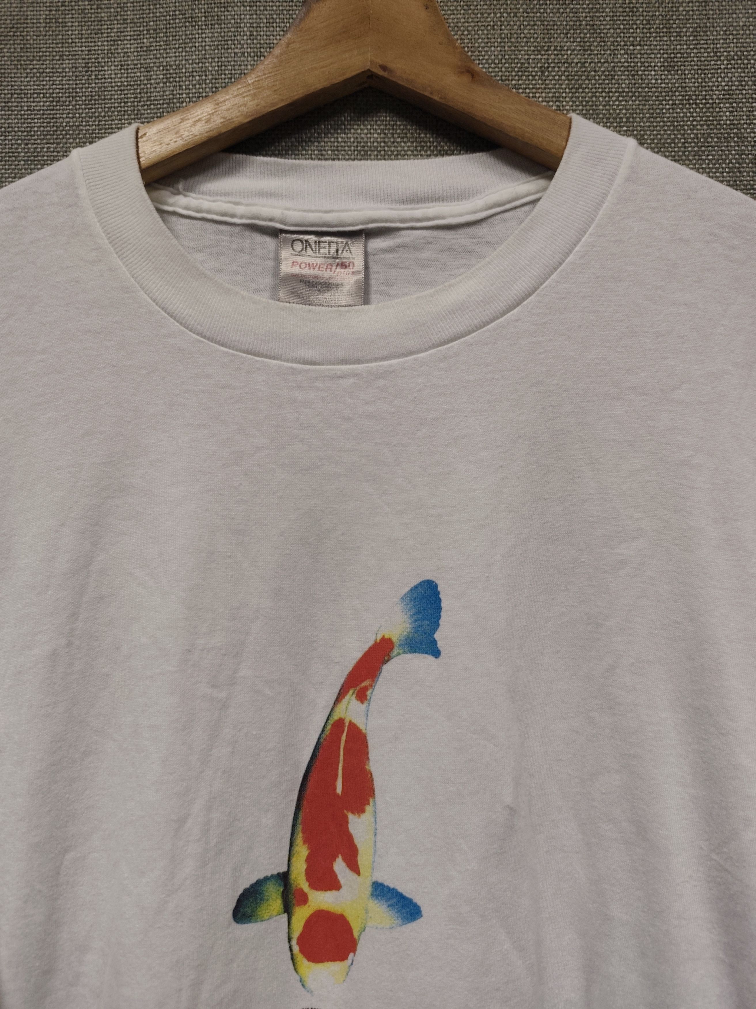 Vintage Vintage 90s t shirt koi fish by tag oneita Size US XL / EU 56 / 4 - 4 Thumbnail