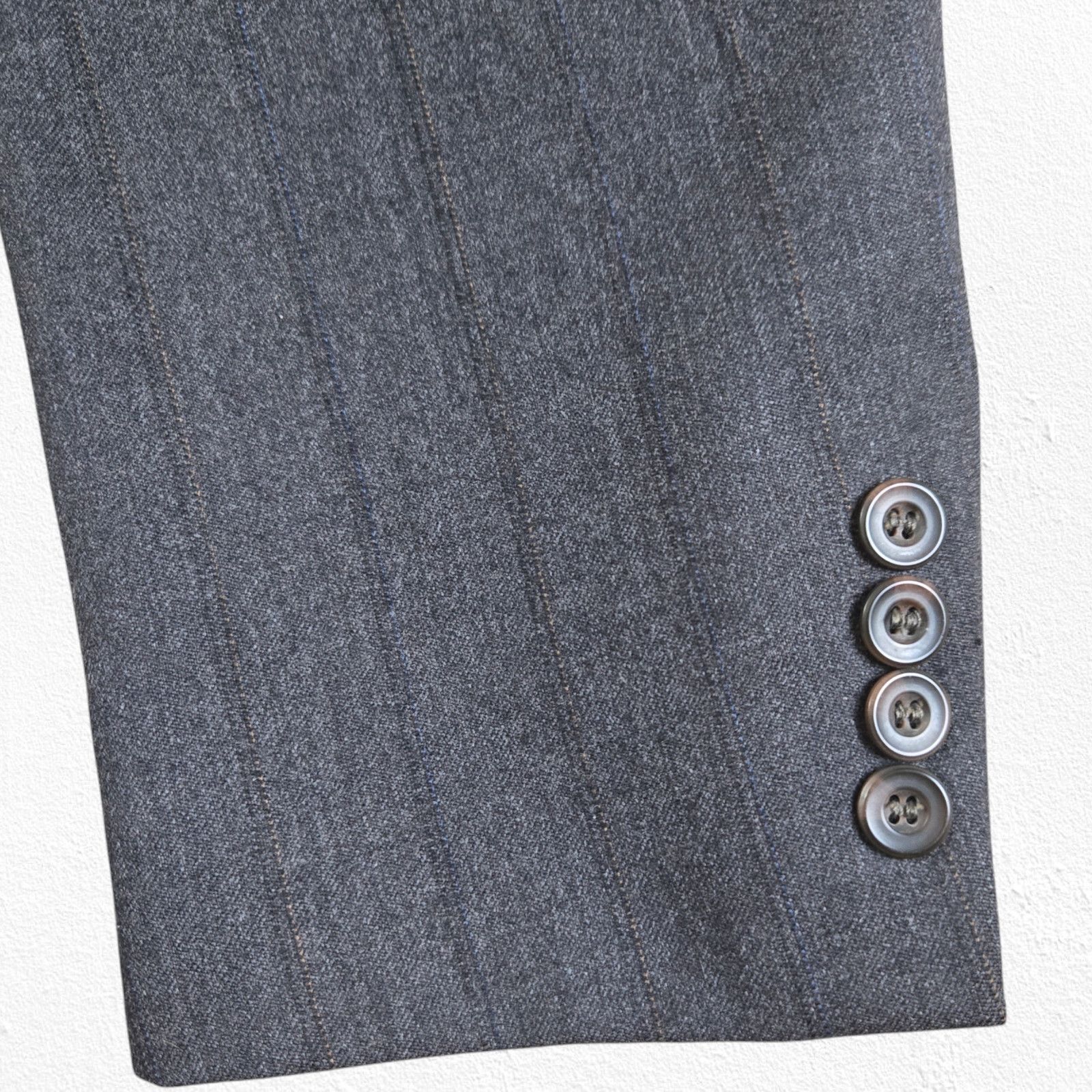 Geoffrey Beene Vintage Gray Wool Pinstripe Suit Size 40R Size 40R - 6 Thumbnail
