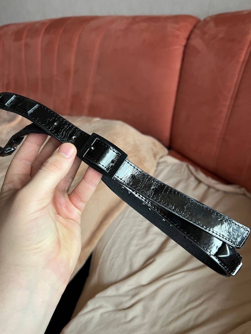 CABANE de ZUCCa × Japanese Brand Vintage Japanese Brand Cabane De Zucca Studded Black Belt Size 36 - 6 Thumbnail