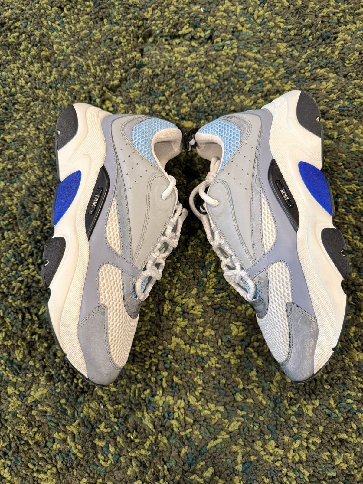 Dior Dior B22 Sneakers Gray Blue Mesh Leather Size US 10 / EU 43 - 7 Thumbnail