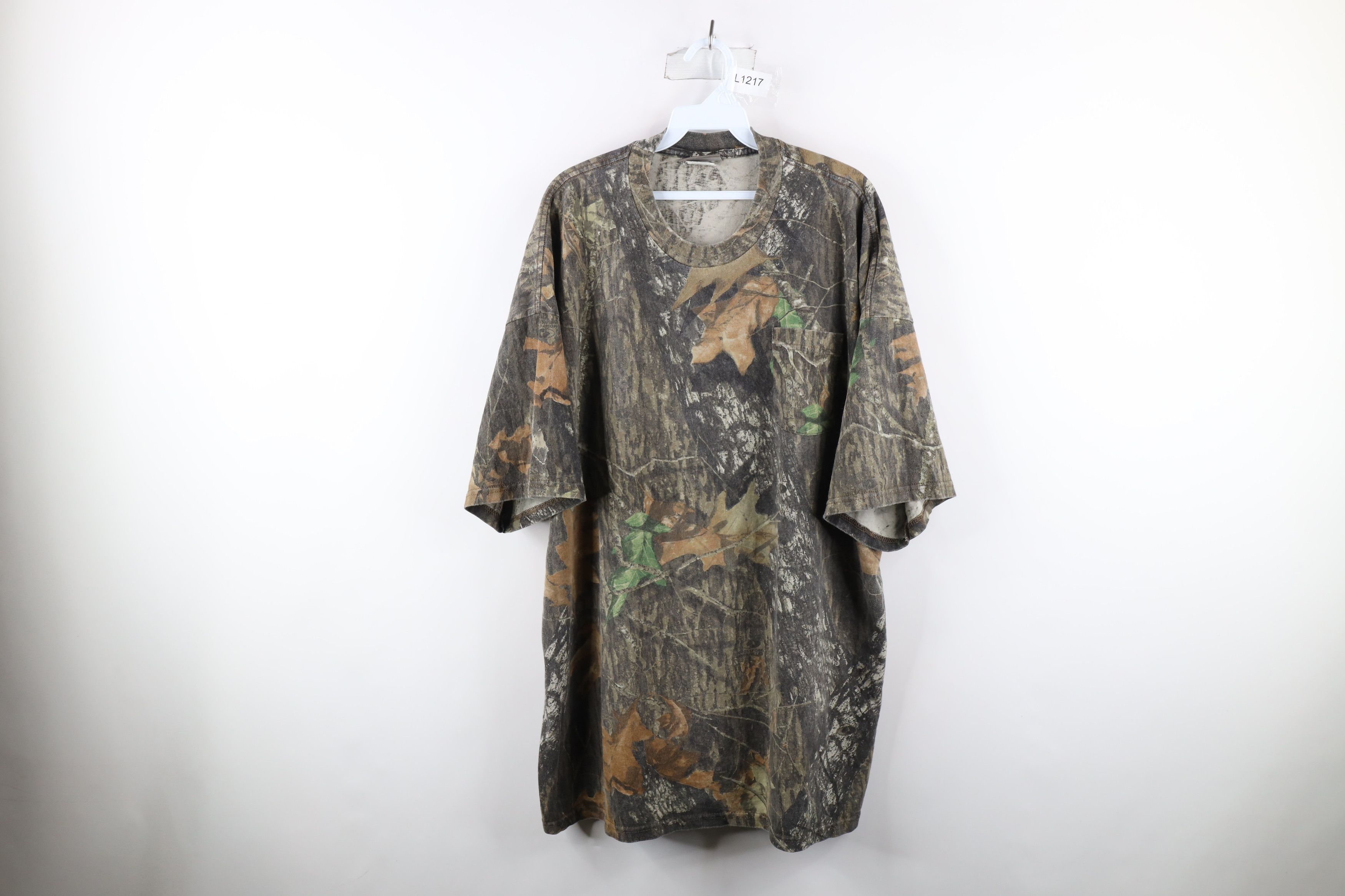 image of Vintage 90's Jerzees Camouflage Short Sleeve Pocket T-Shirt, Men's (Size 2XL)