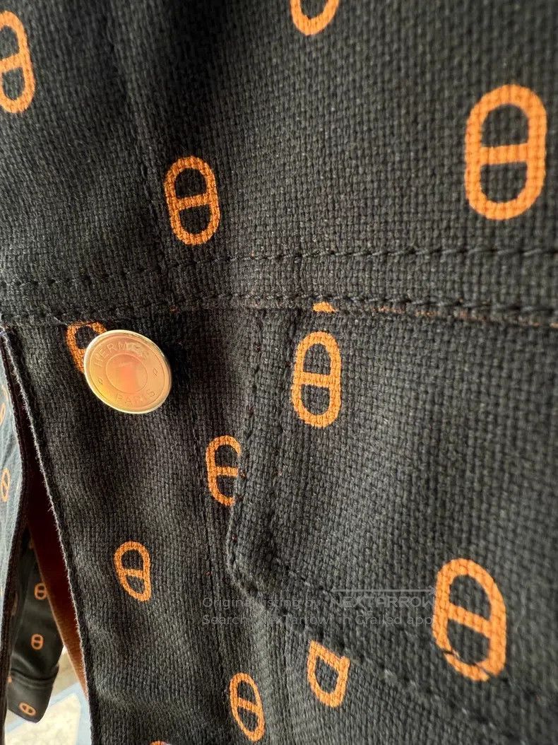 Hermes Hermes Pig nose navy blue women's denim short cotton jacke Size XS / US 0-2 / IT 36-38 - 5 Thumbnail