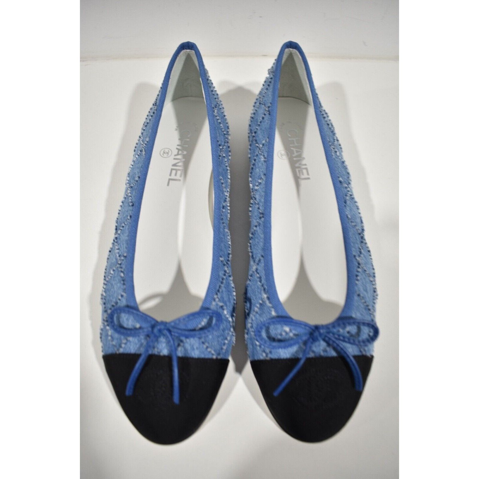 Chanel 23P Denim CC Logo Cap Toe Bow Tie Ballet Ballerina Flat 37 Size US 7 / IT 37 - 4 Thumbnail