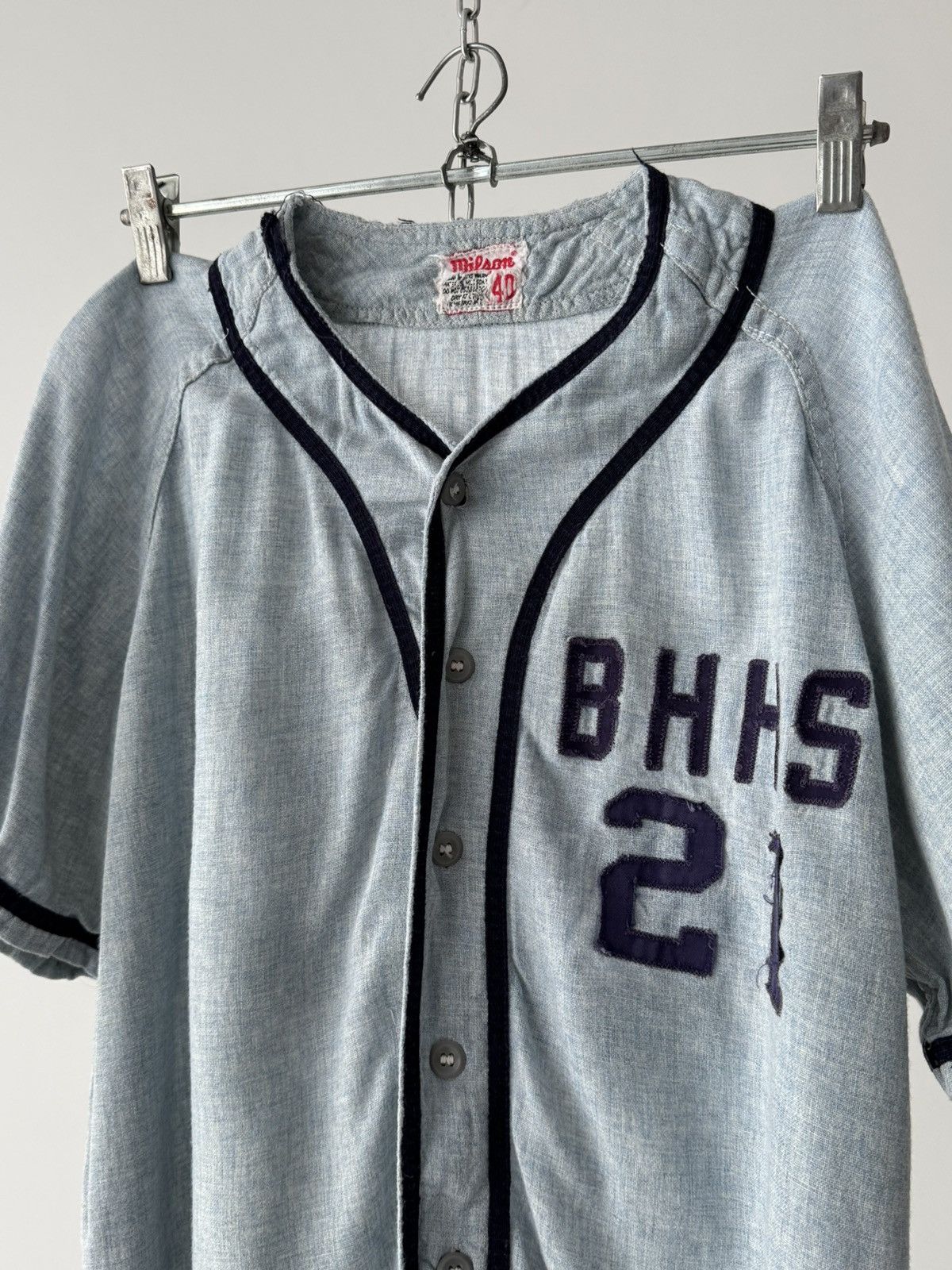 MLB × Vintage 1960s Beverly Hills College by Wilson USA Baseball Jersey Size US M / EU 48-50 / 2 - 2 Thumbnail