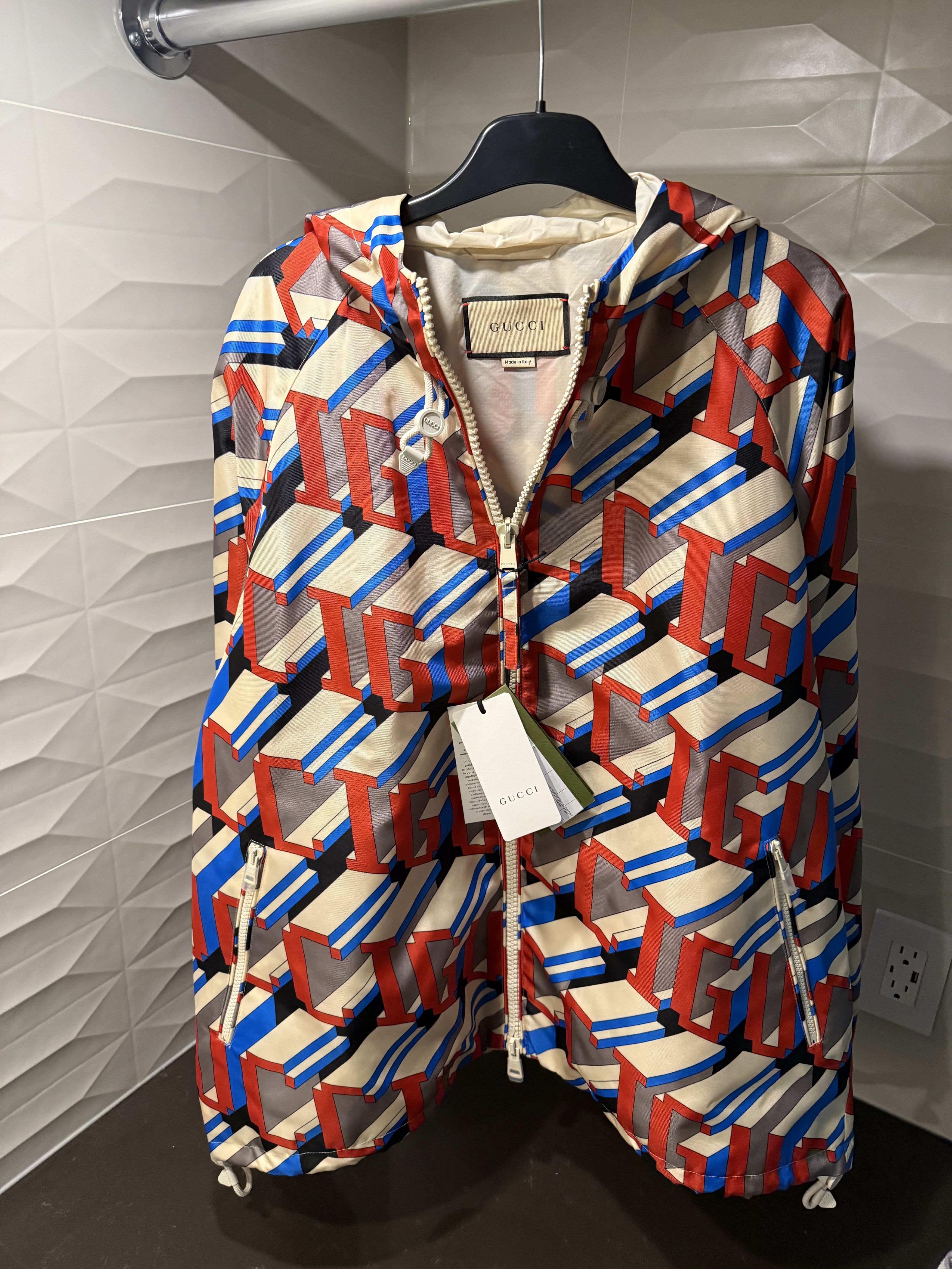 🎮 GUCCI Pixel Print Nylon Jacket - Size 48 / Medium