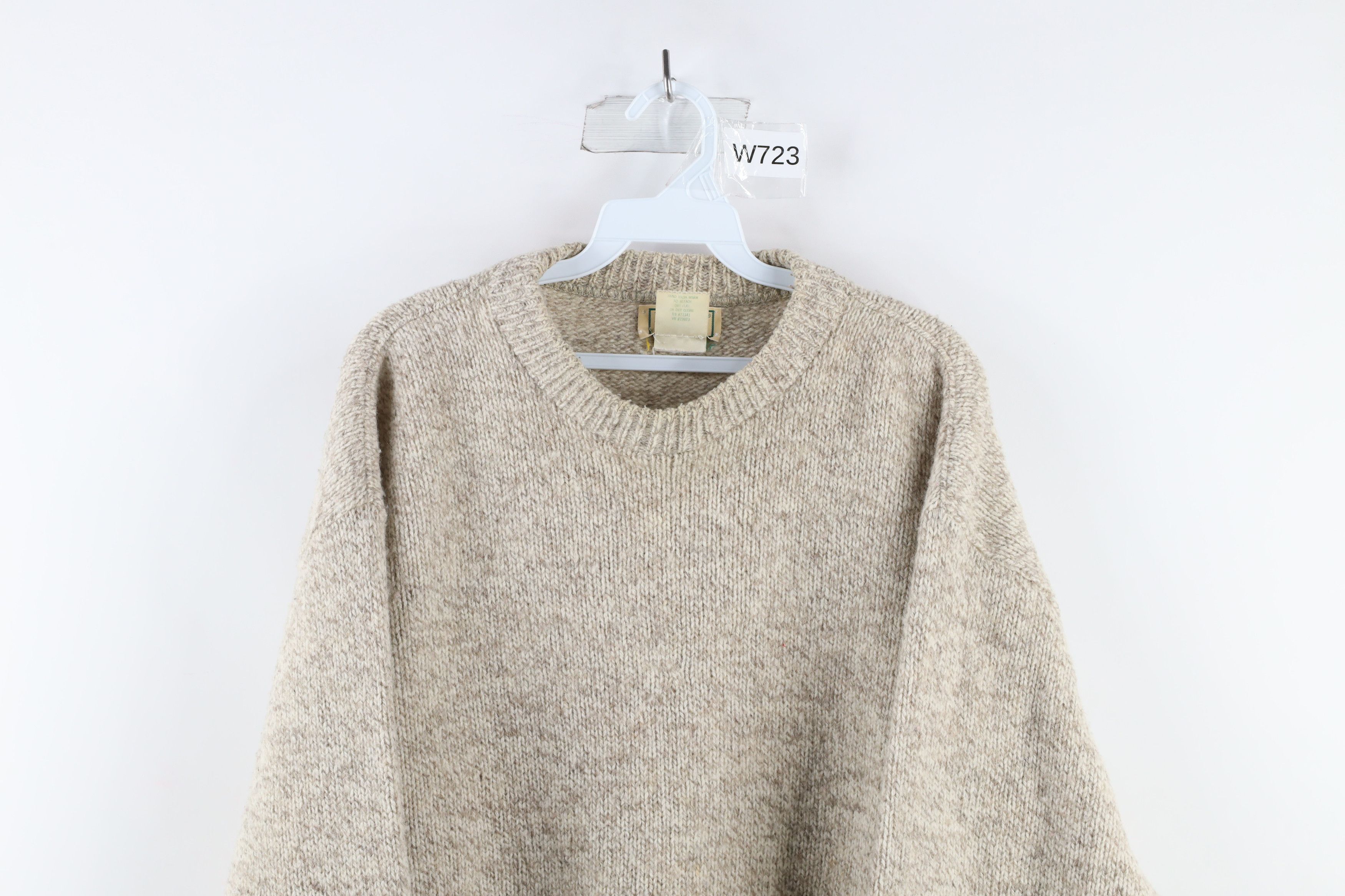 L.L. Bean × Vintage Vintage 70s LL Bean Blend Knit Crewneck Sweater Beige USA Size US XL / EU 56 / 4 - 2 Thumbnail