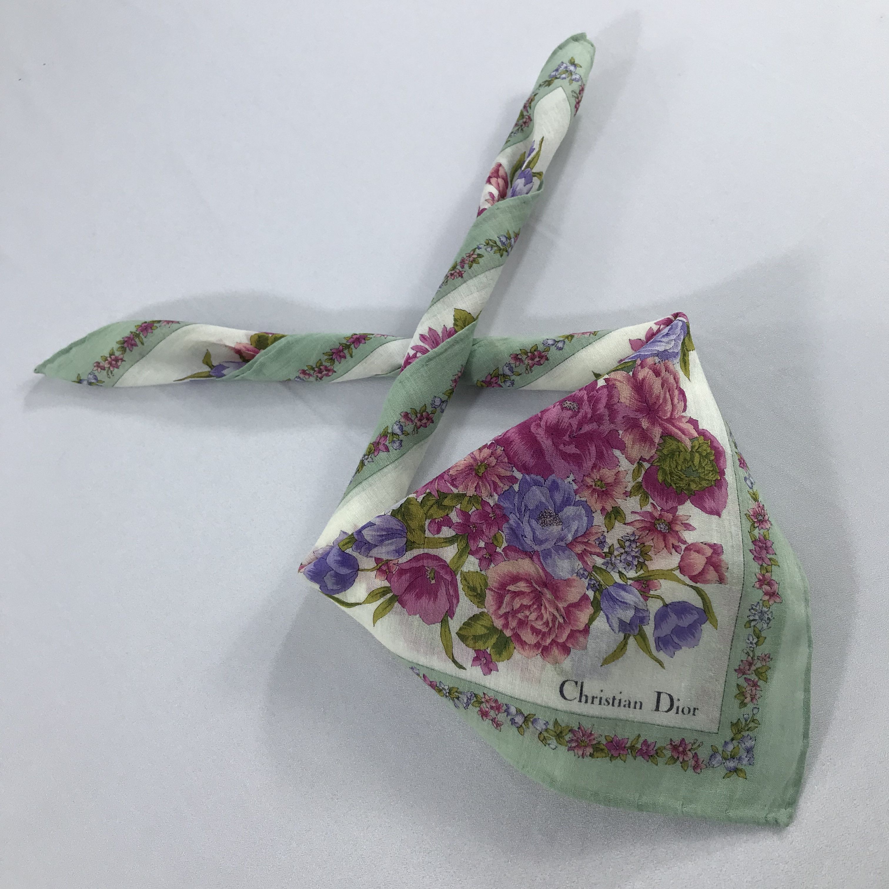 Vintage Christian Dior Bandana / Handkerchief / Neckerchief - S2227 Size ONE SIZE - 4 Thumbnail